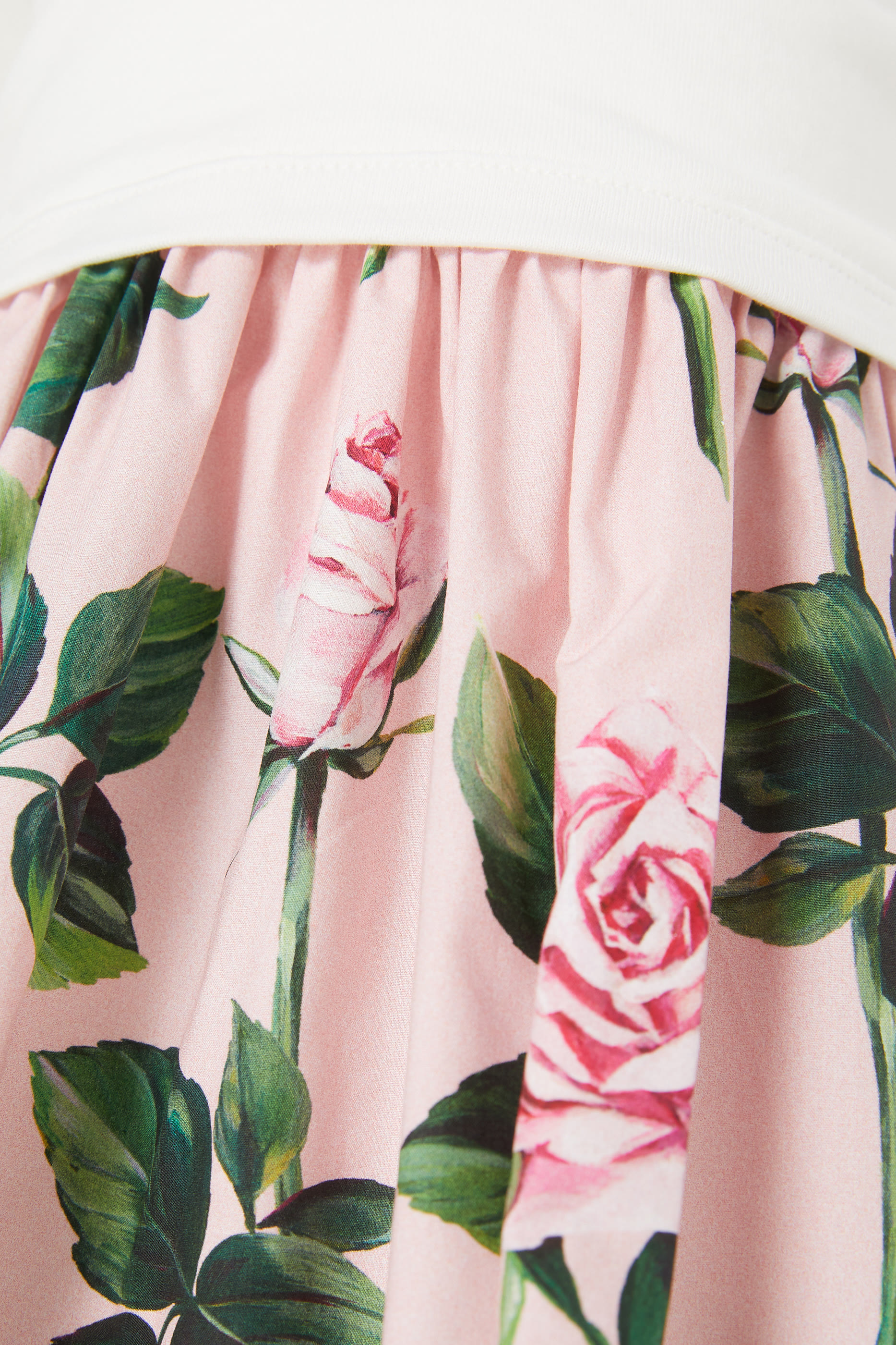 فستان بوبلين وجيرسيه بنقشة ورد للأطفال