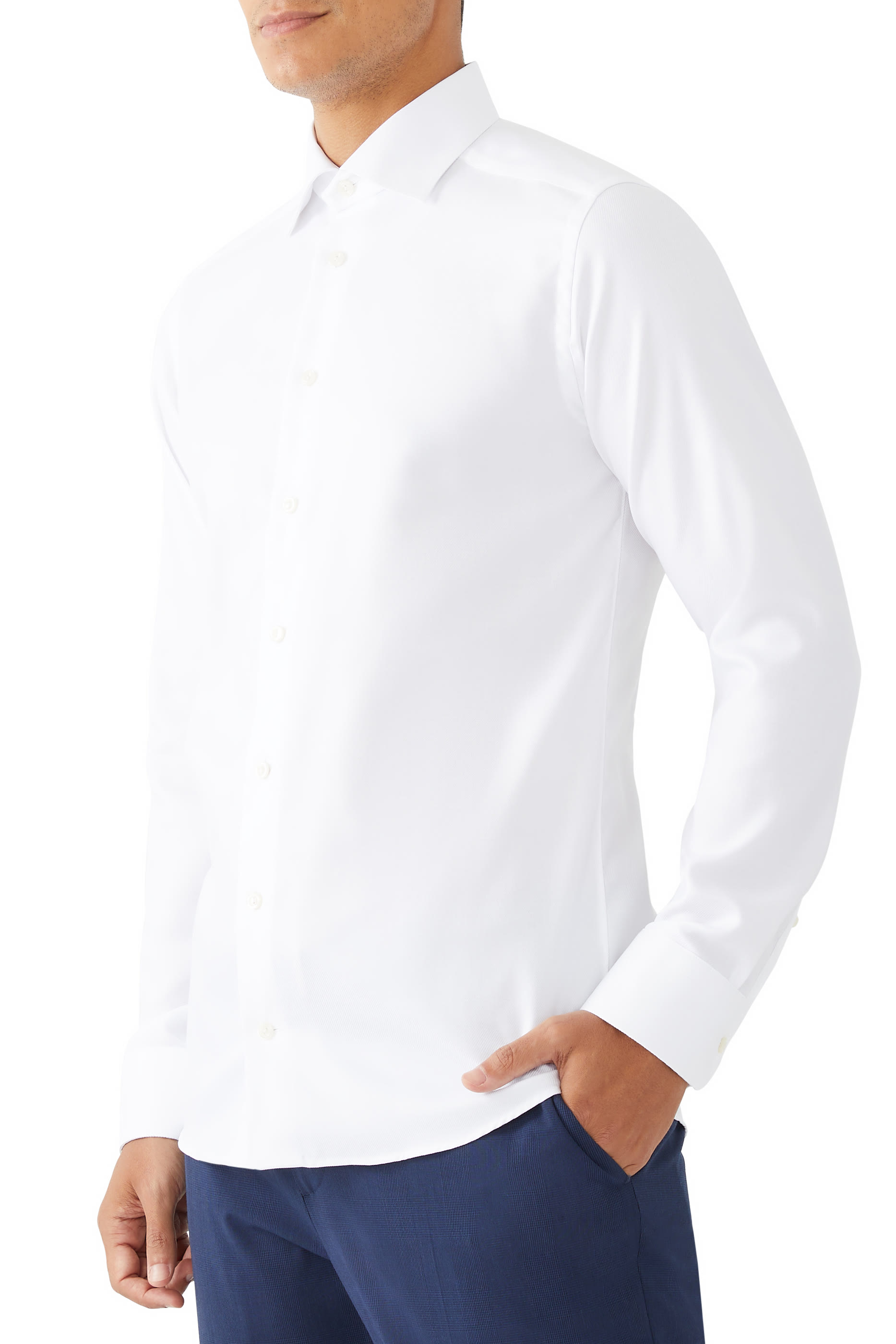 قميص تويل بارز الملمس