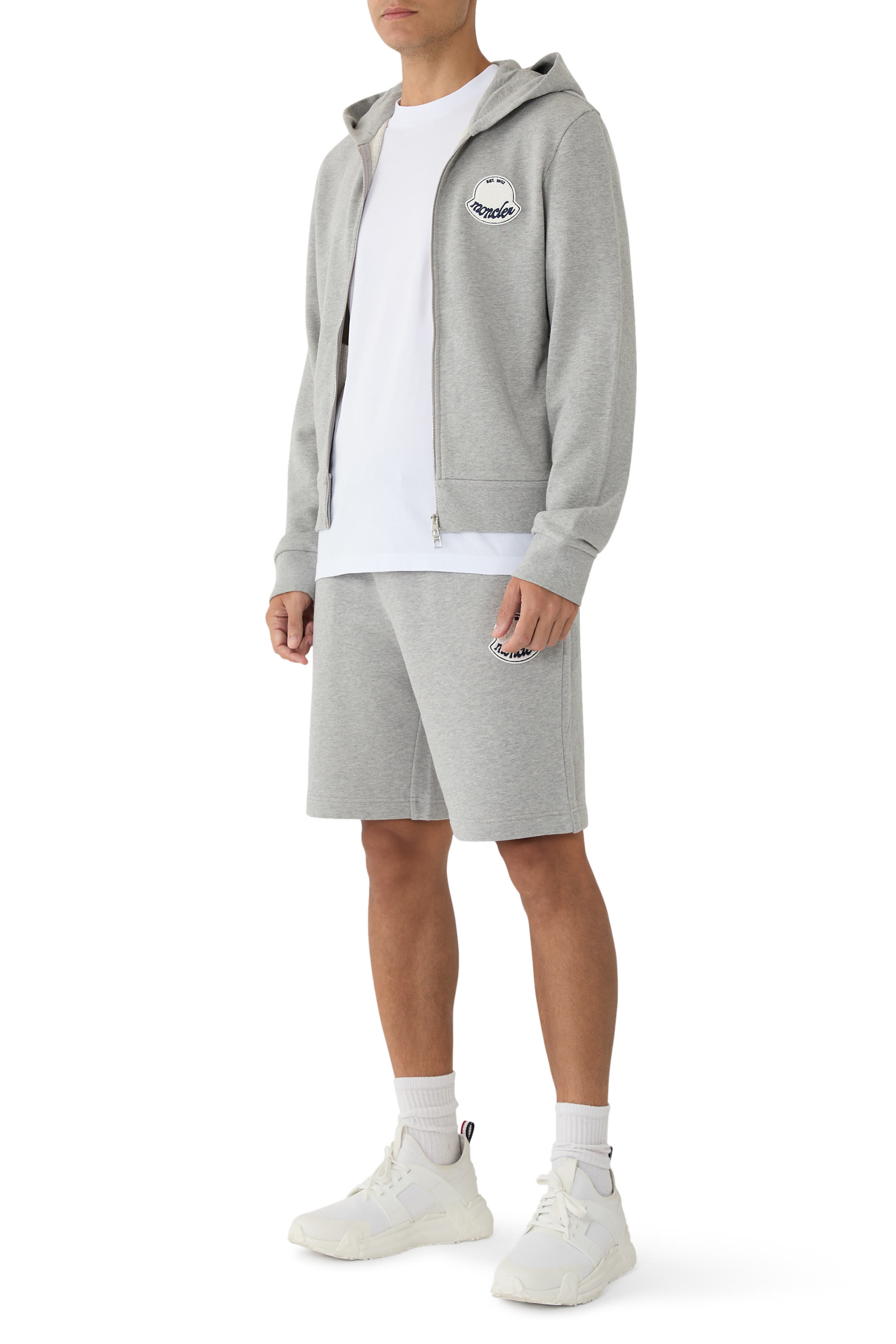 طقم تيشيرت برقعة شعار الماركة قطن، 3 قطع