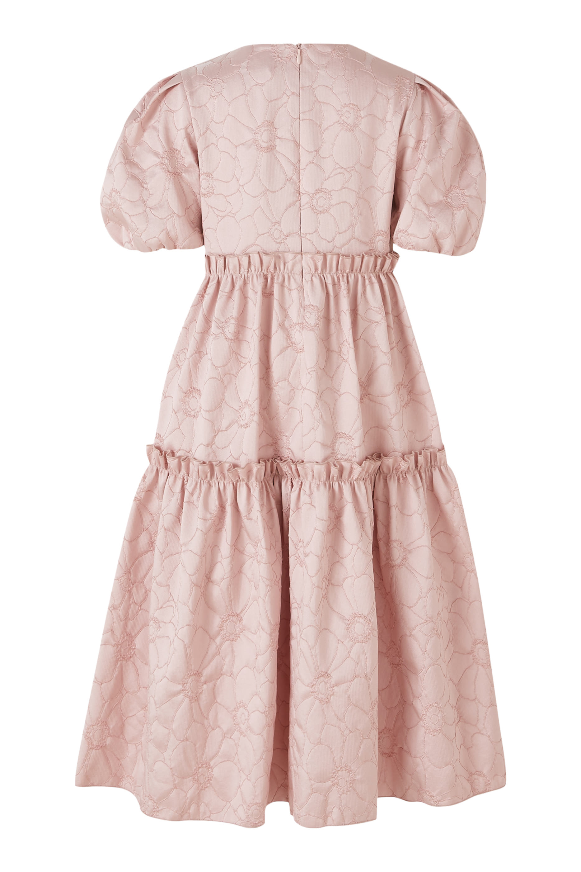 فستان بأكمام منفوخة وأزهار ثلاثية الابعاد للأطفال