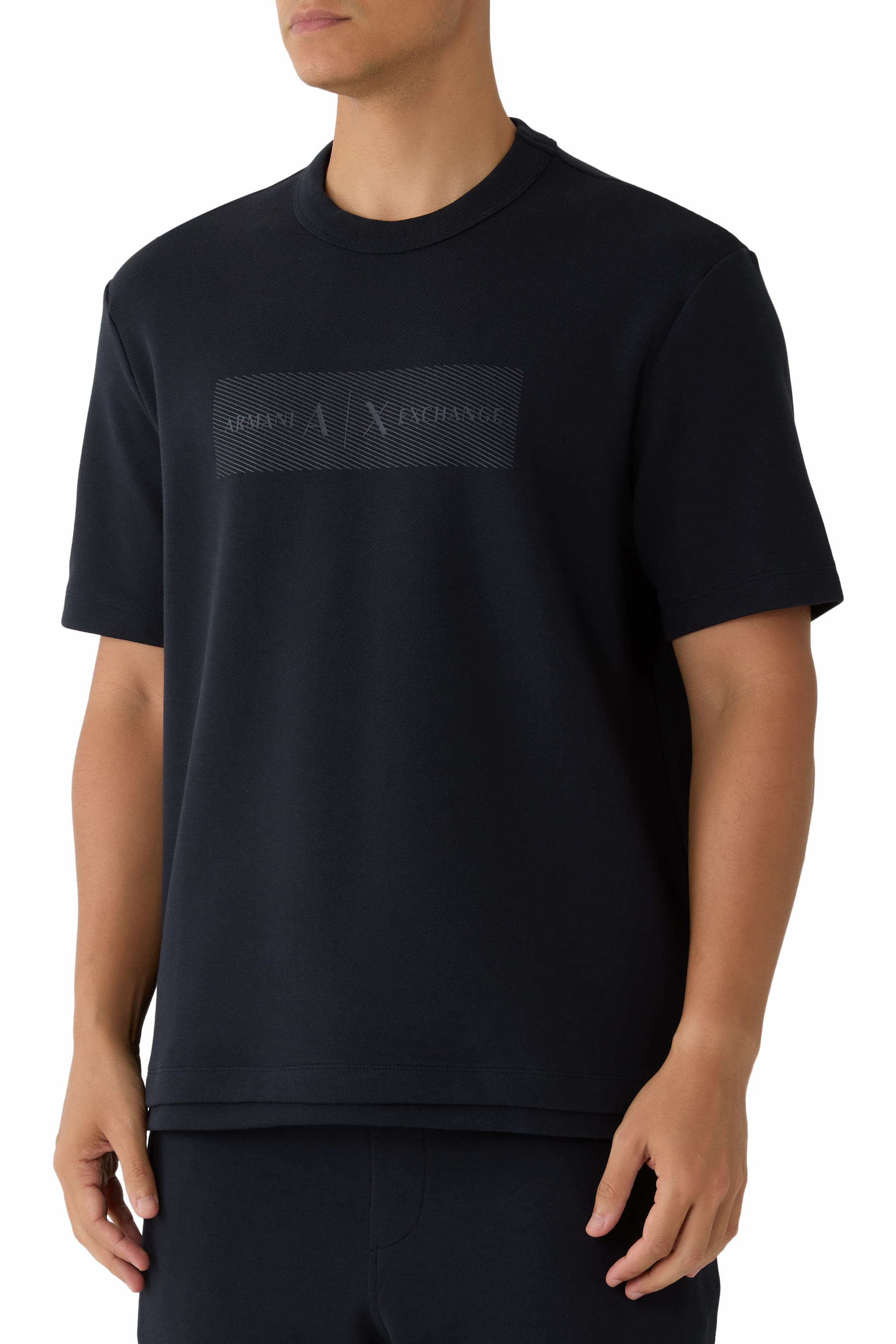 تيشيرت بطبعة شعار الماركة قطن