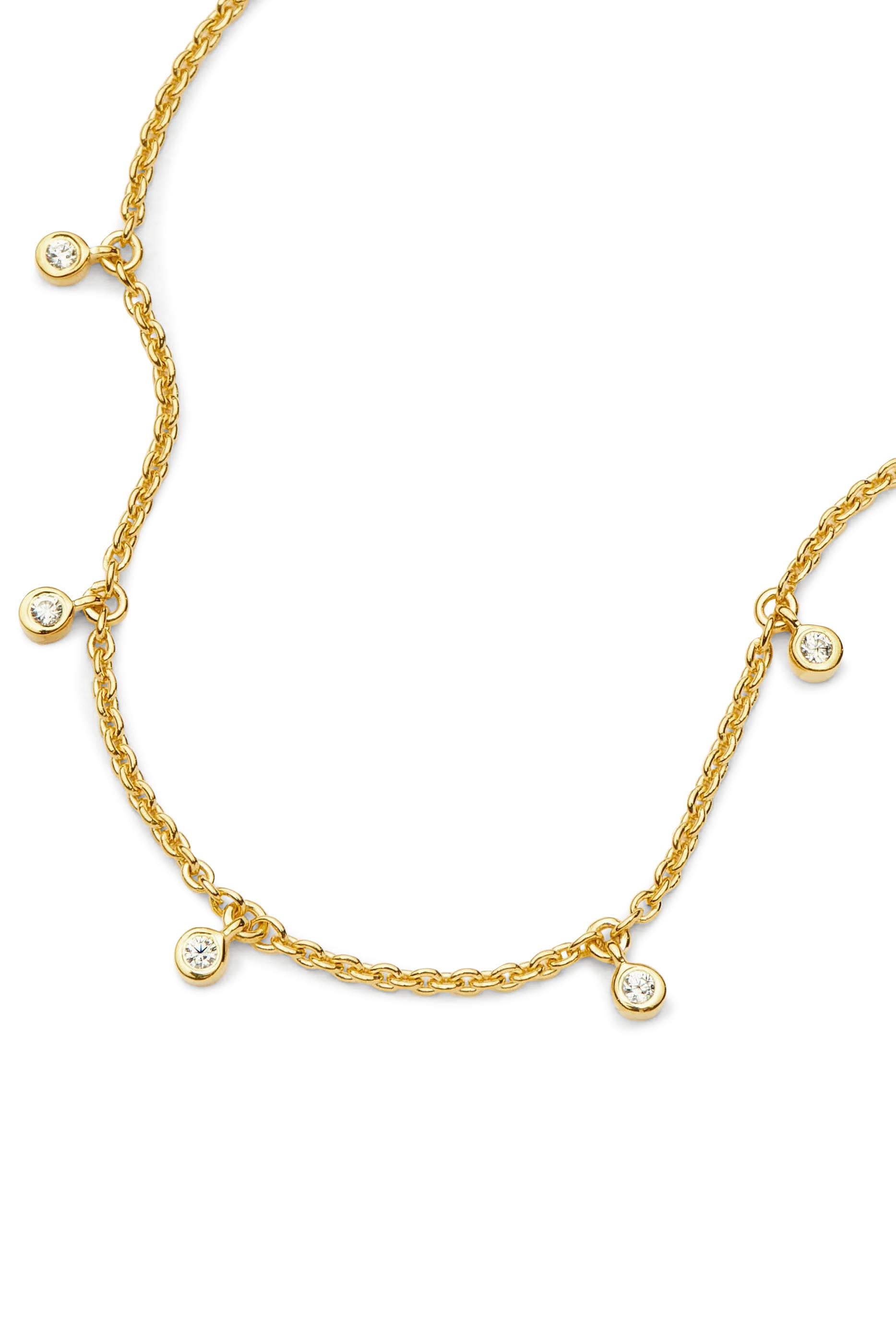 سوار إنترستلر بحلي متدلية مرصعة بأحجار زركونيا مكعبة فضة إسترلينية مطلية بالذهب عيار 18