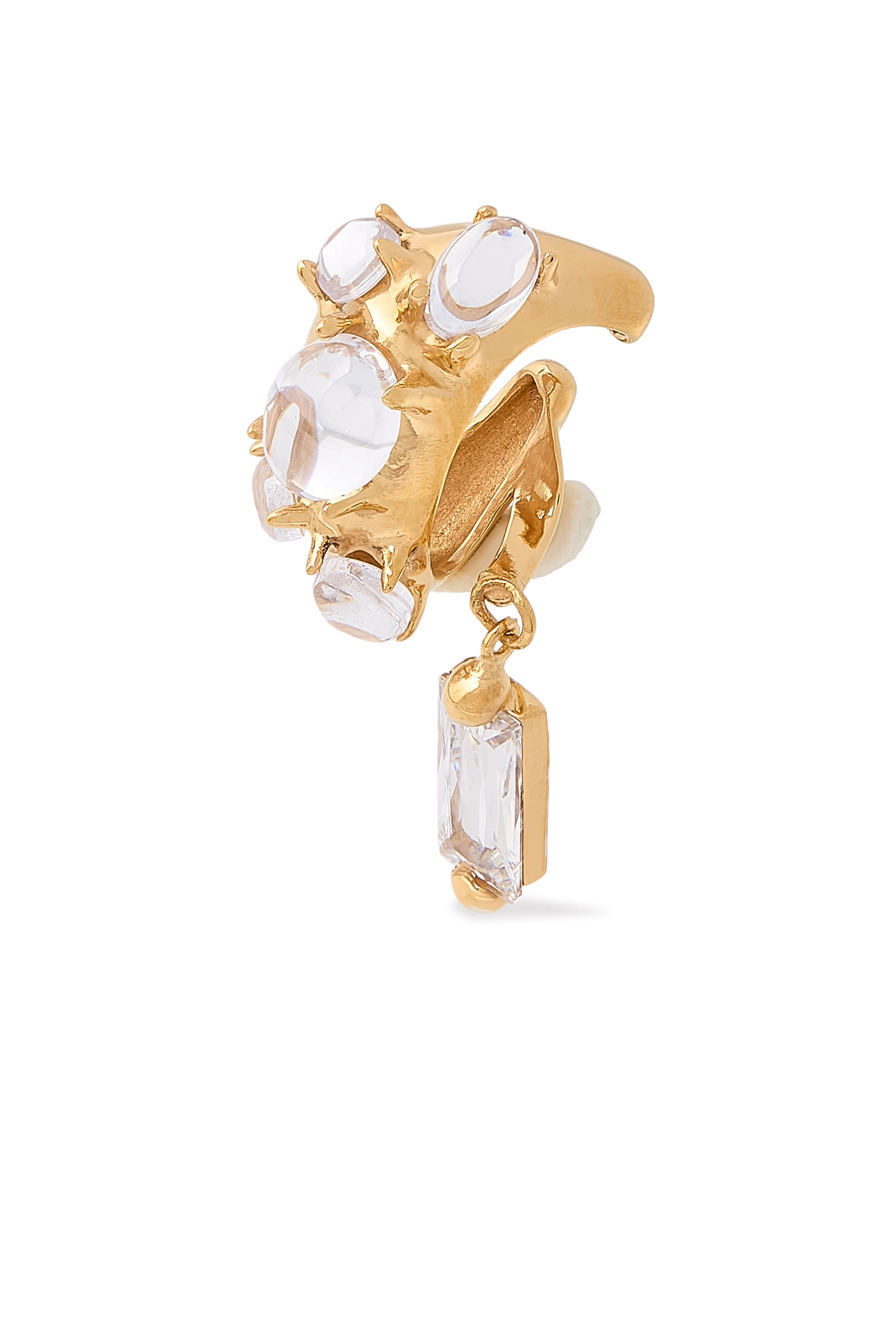 أقراط جوثيكا صغيرة بحلي بتصميم منفوخ