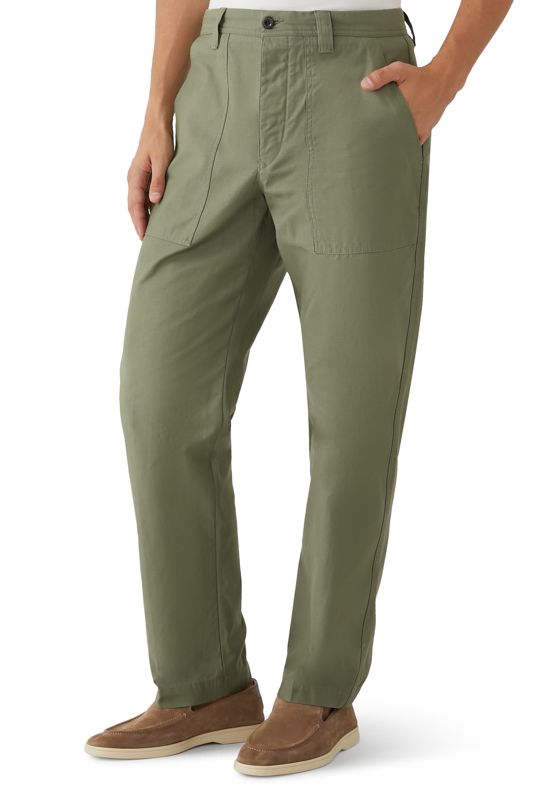 بنطال بقصة ساق مستقيمة قطن ستان