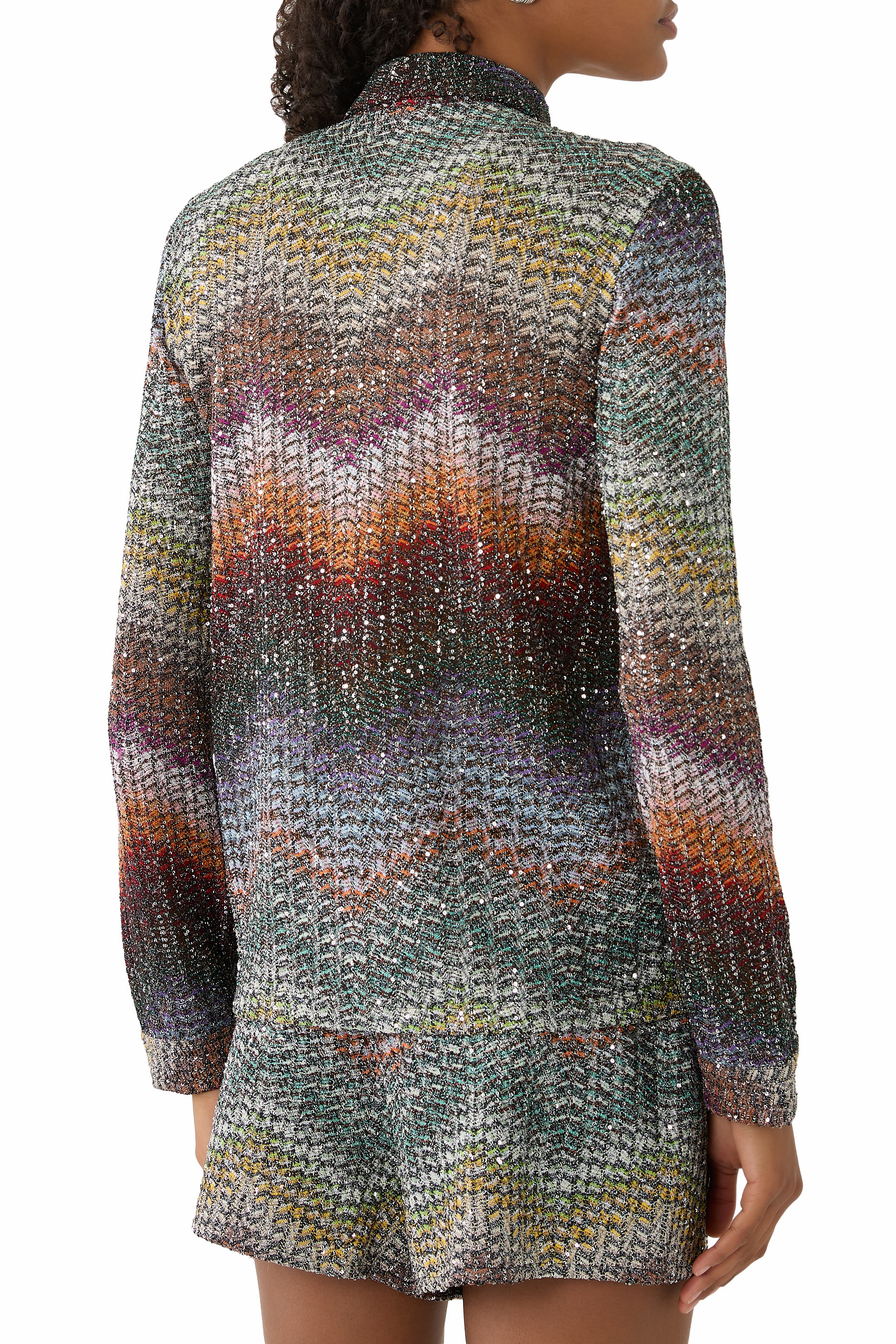 قميص مزين بترتر مزيج فيسكوز لامع