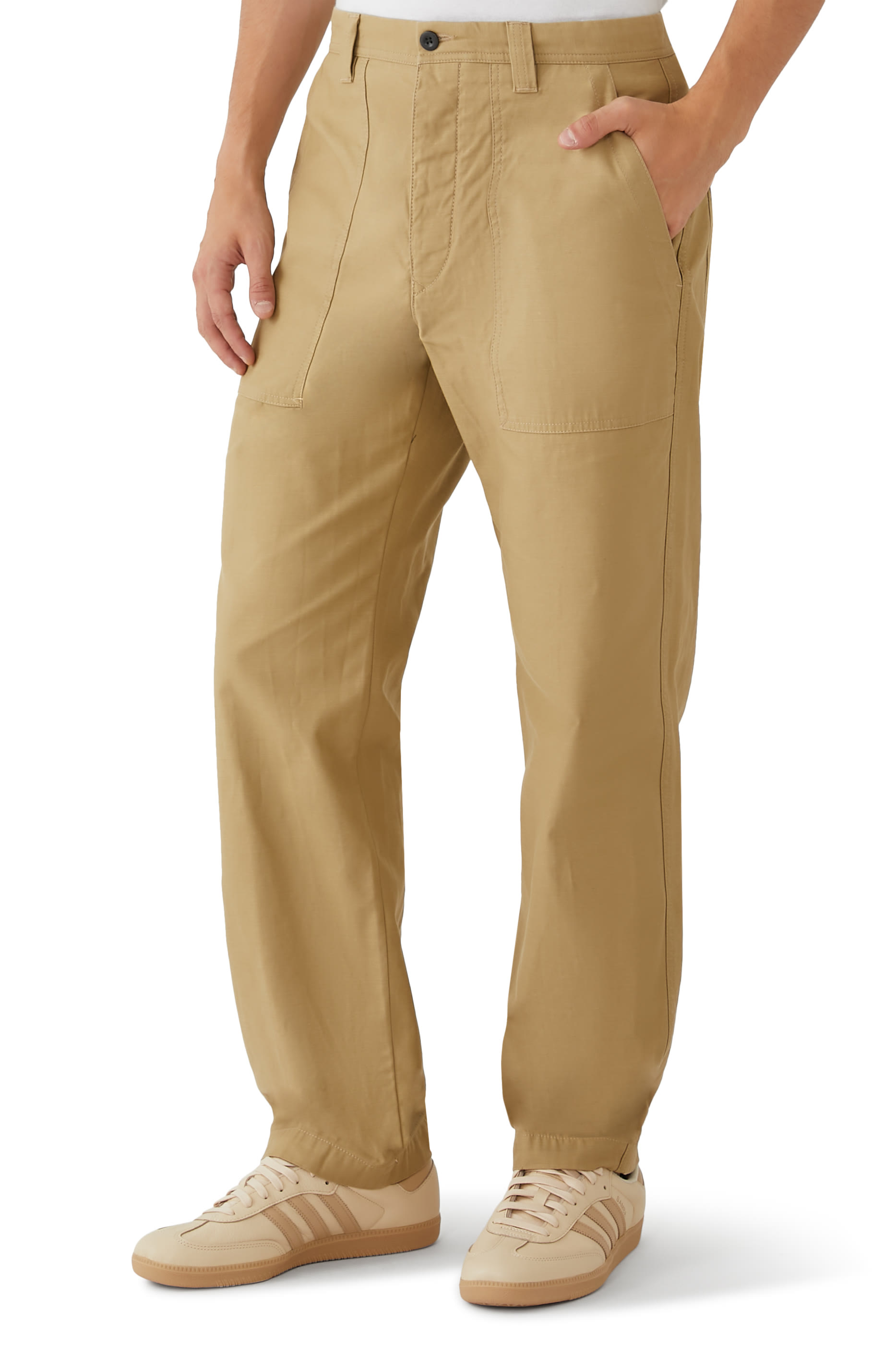 بنطال بقصة ساق مستقيمة قطن ستان