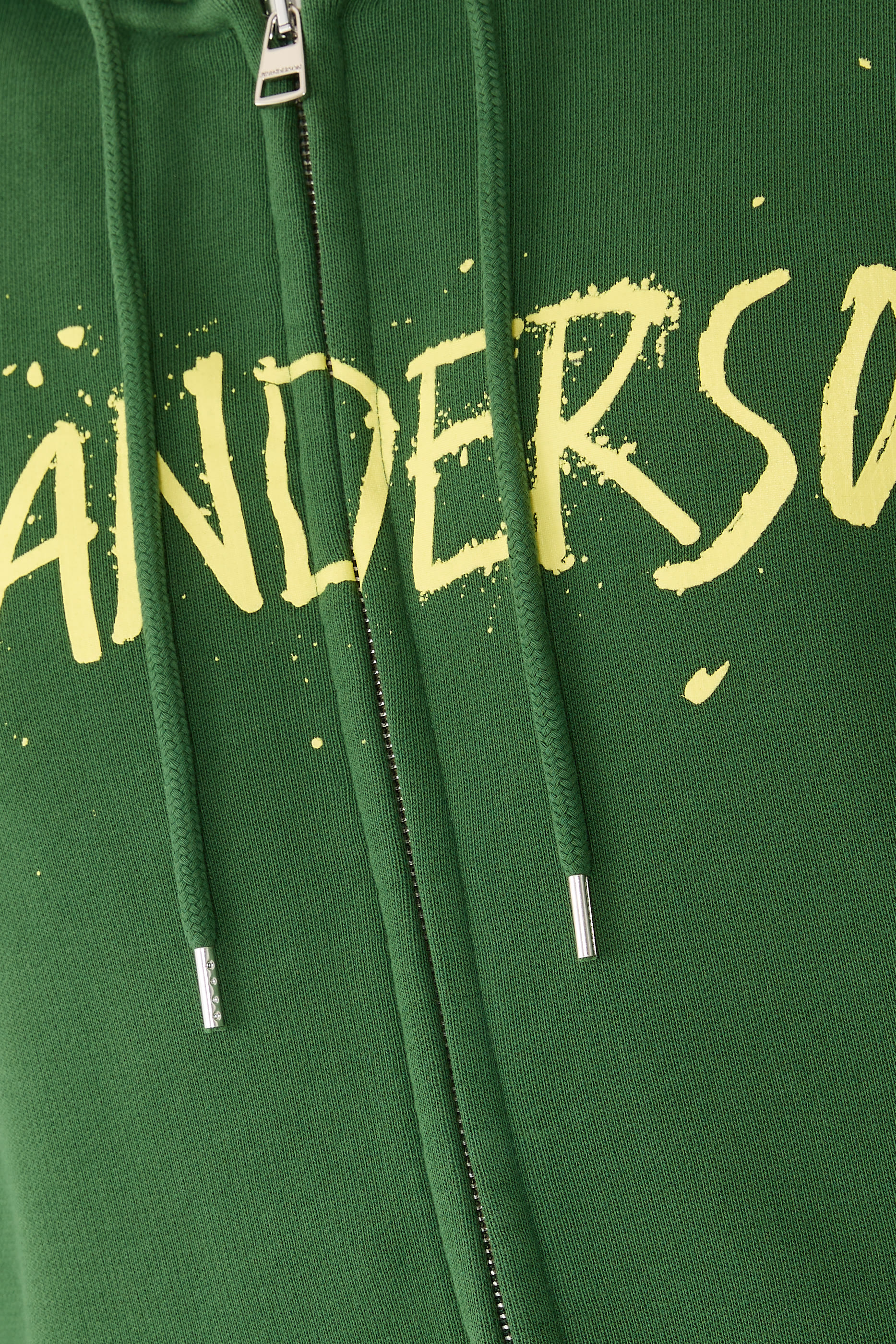 هودي بسحاب أمامي مزين بطبعة