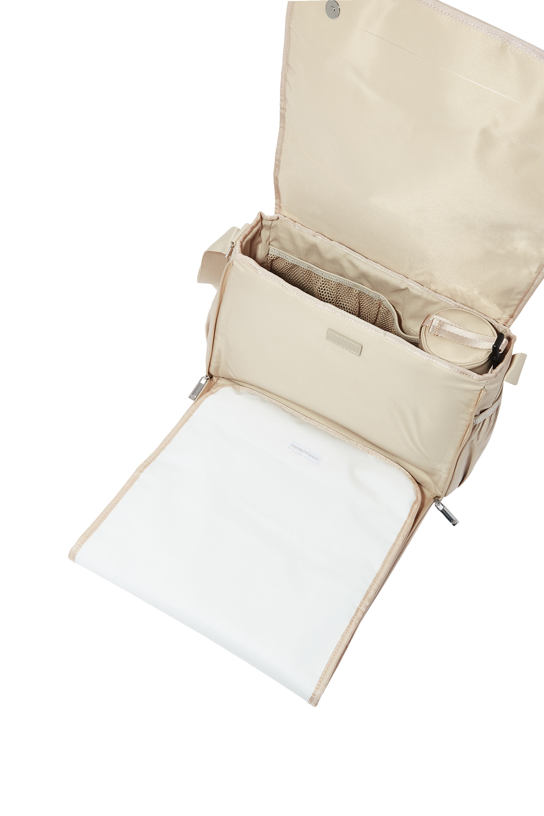 حقيبة تغيير الحفاضات نايلون بشعار الماركة