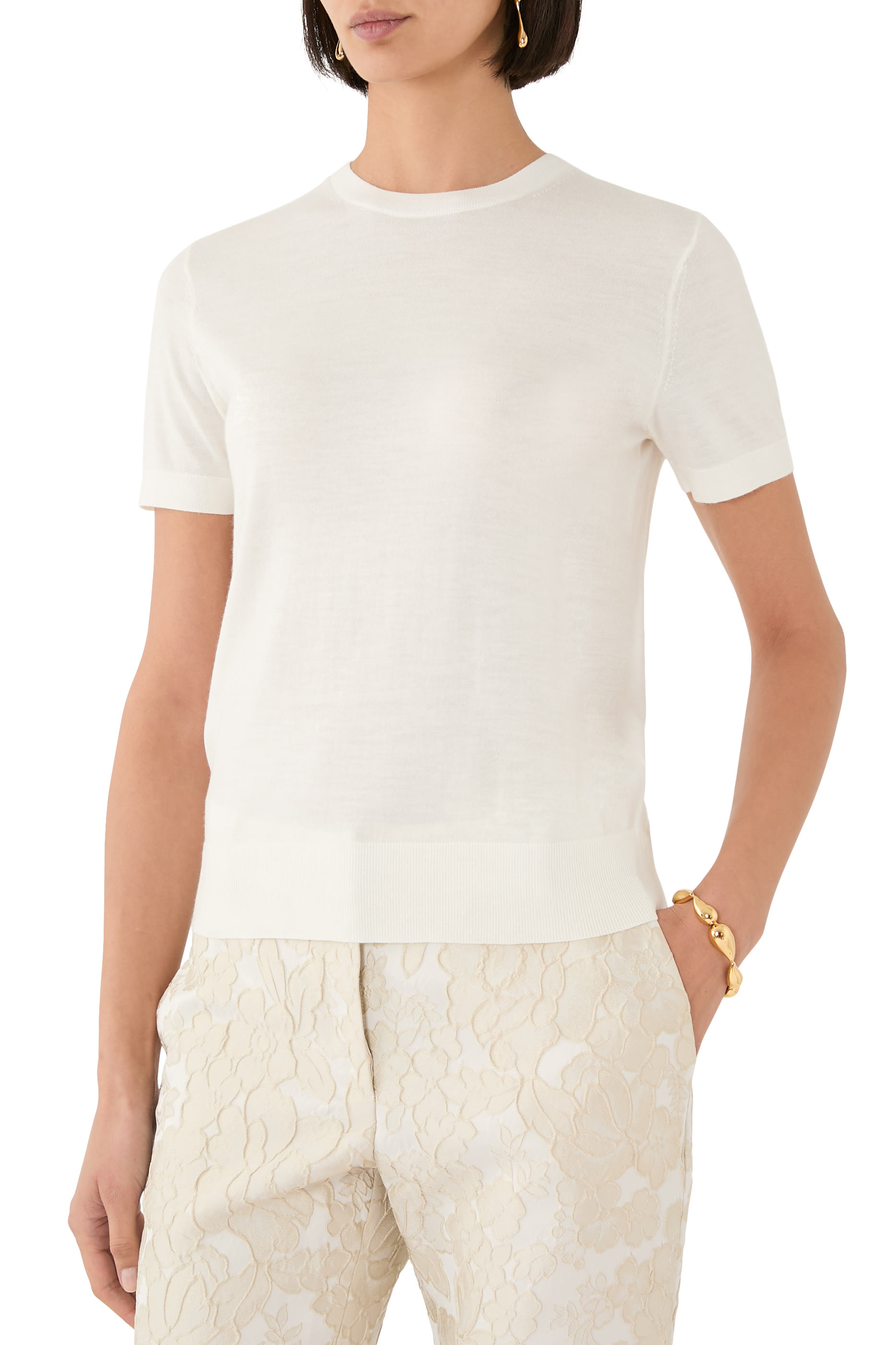 تيشيرت أساسي صوف فاخر