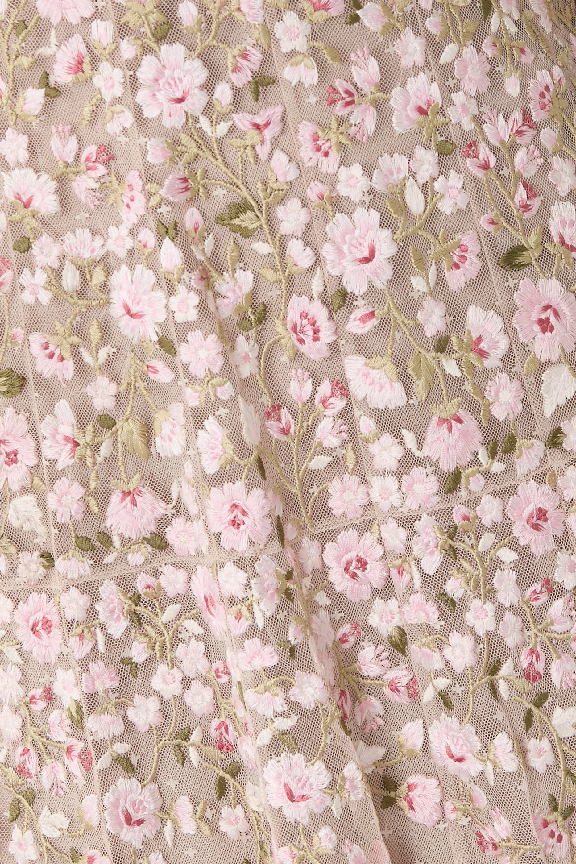 فستان سهرة سيلفيا بطول الكاحل بنقشة ورود