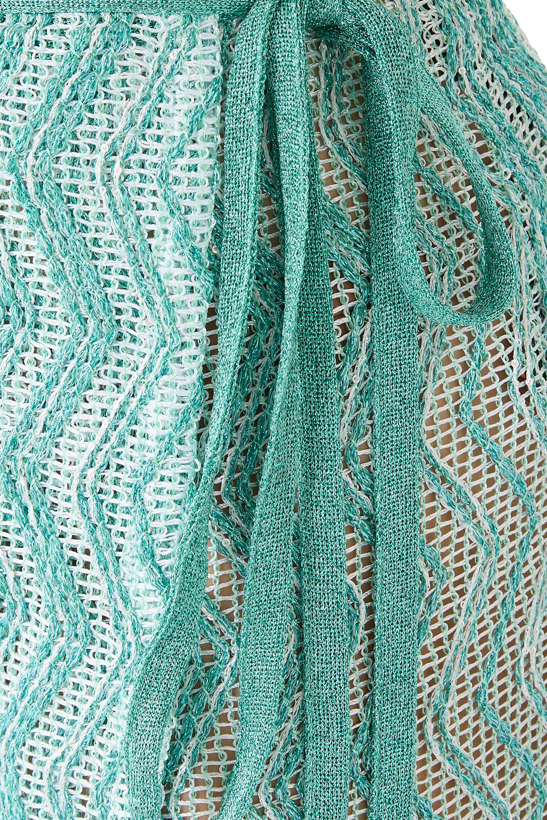 تنورة باريو قصيرة بنمط خطوط متعرجة قماش شبكي