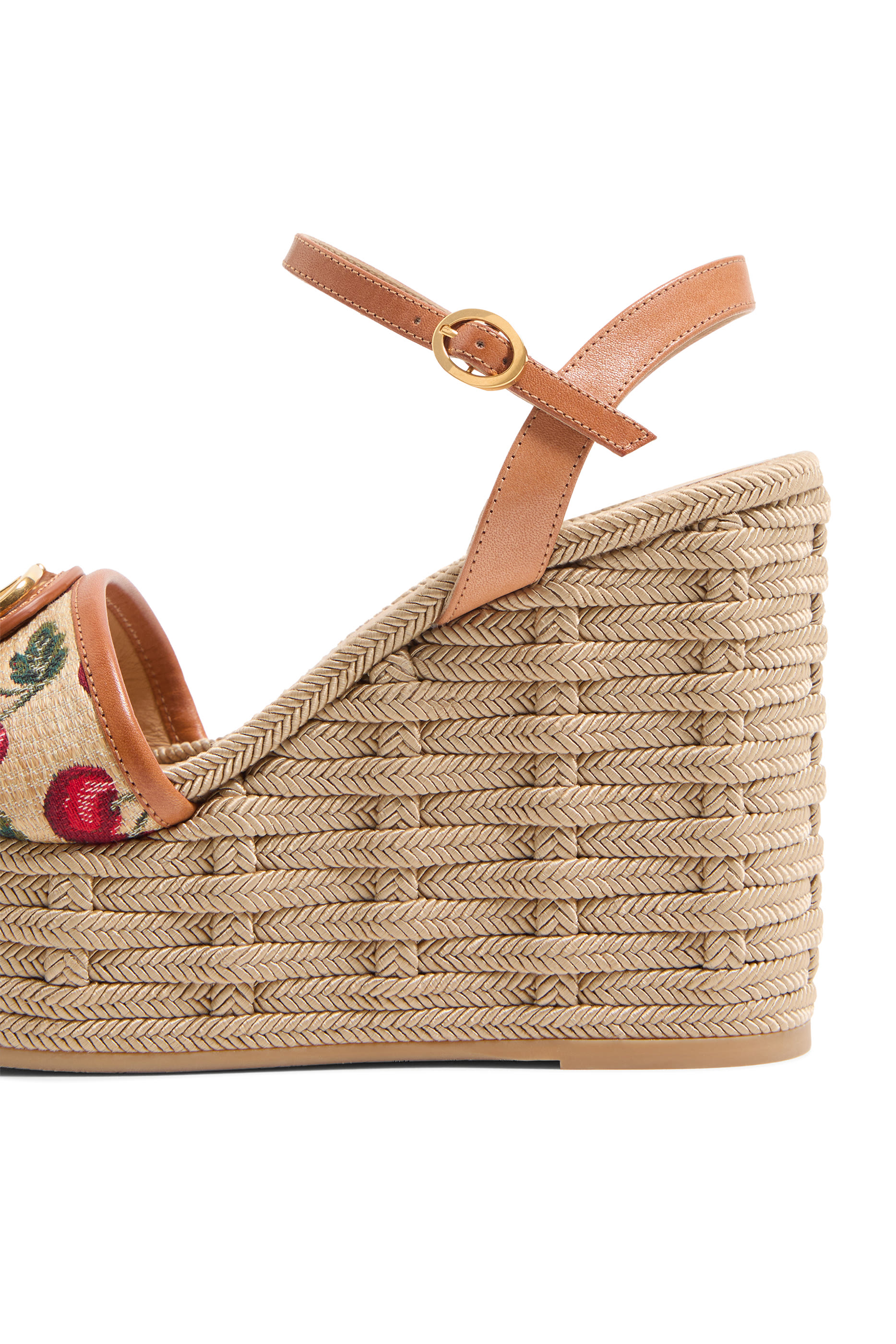 صندل 120بكعب ويدج وشعار الماركة ونقشة كرز