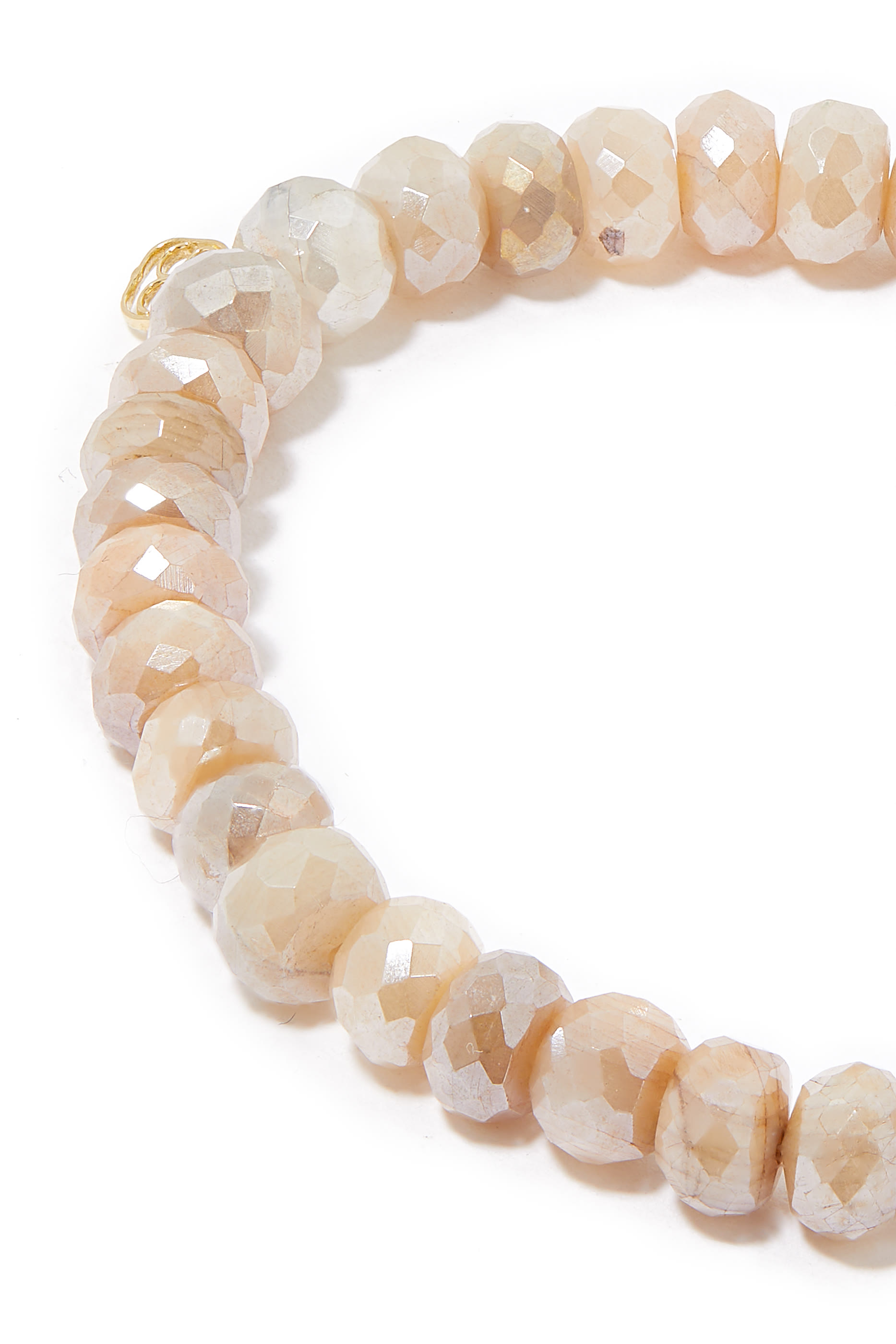  Crescent Moon Charm Bracelet, 14K Yellow Gold and Diamonds