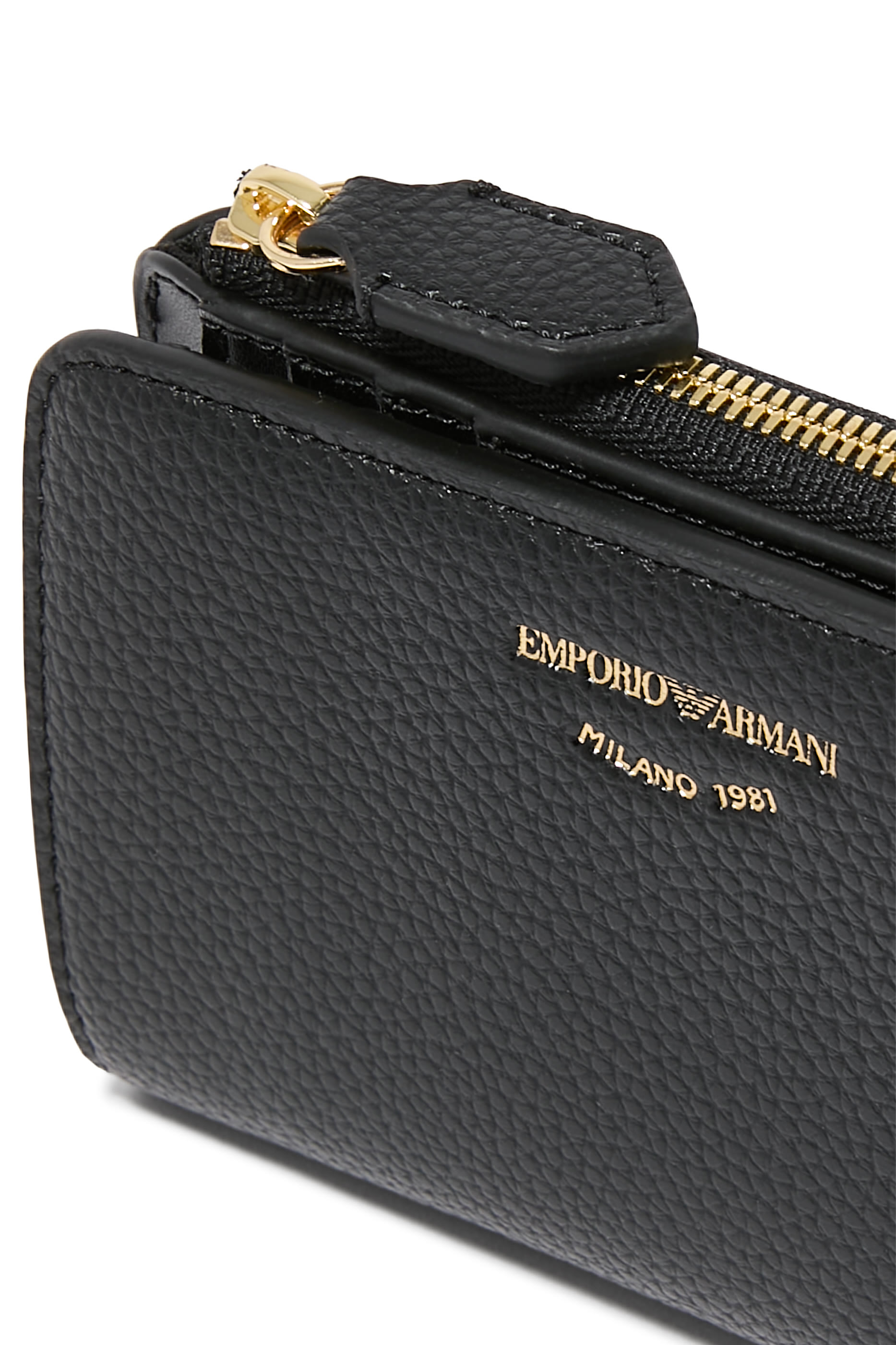 محفظة صغيرة ثنائية الطي بشعار الماركة