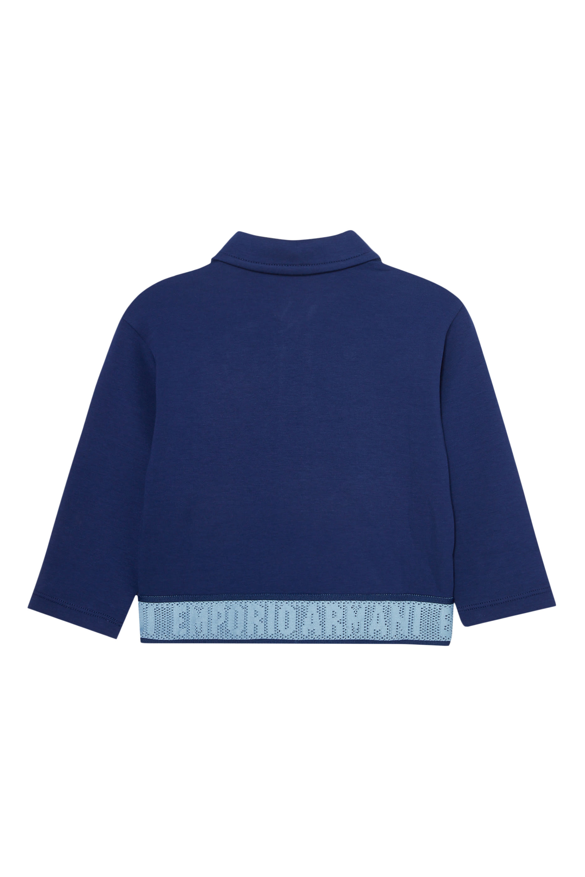 سويت شيرت بسحّاب ورقعة شعار الماركة للأطفال 