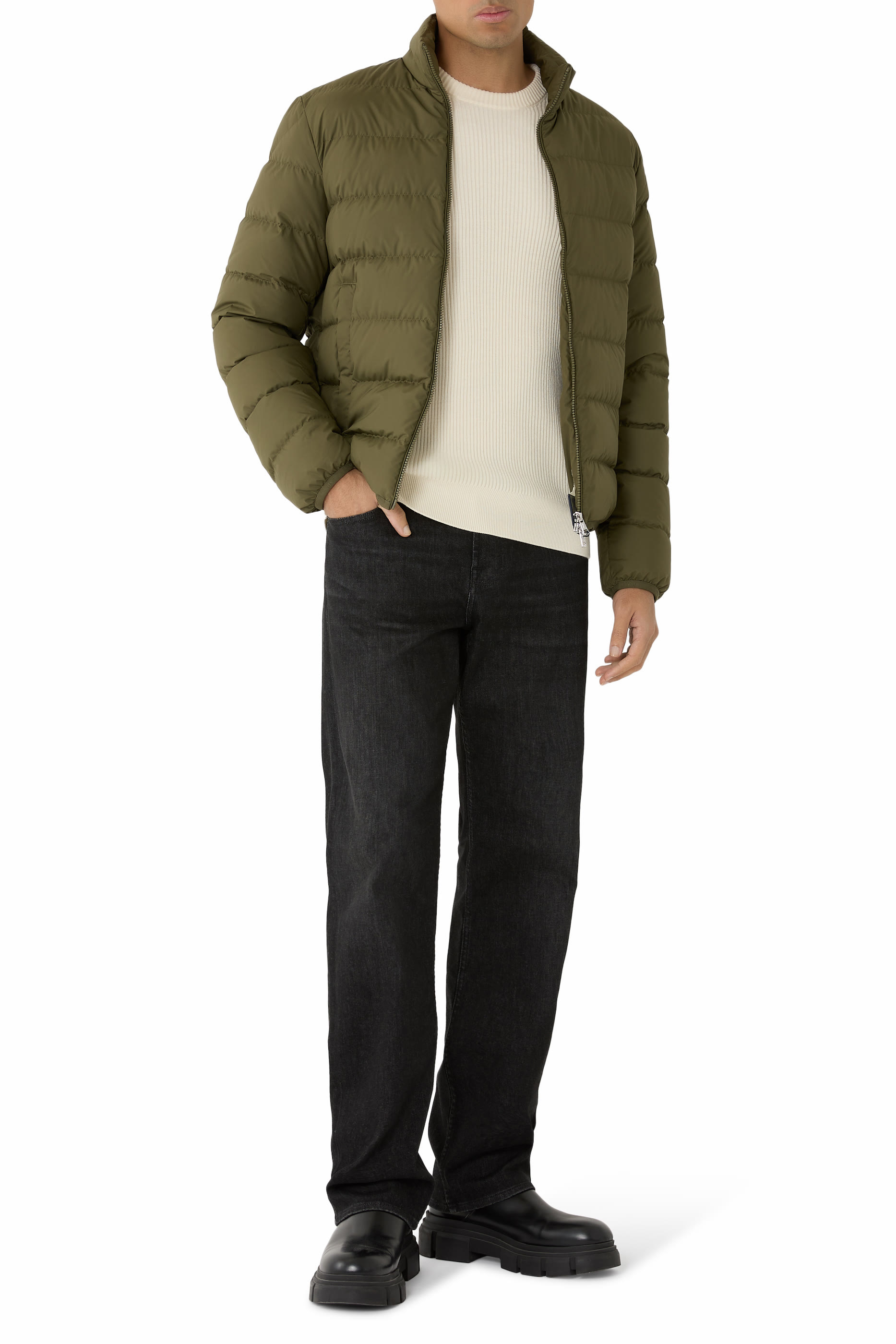 جاكيت بودينت قصير مبطن بالزغب