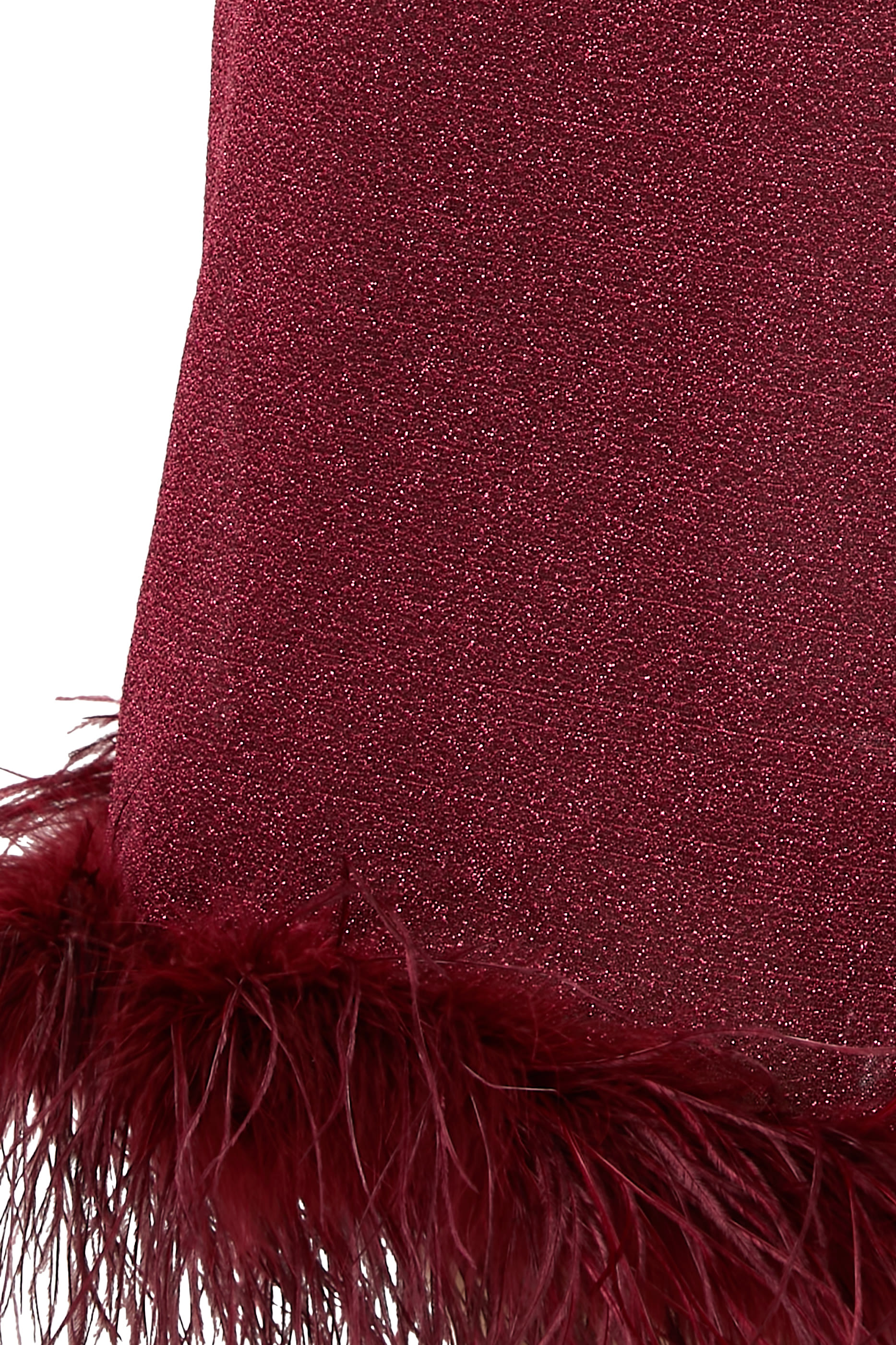 فستان لوميير متوسط الطول بحواف ريش لوريكس