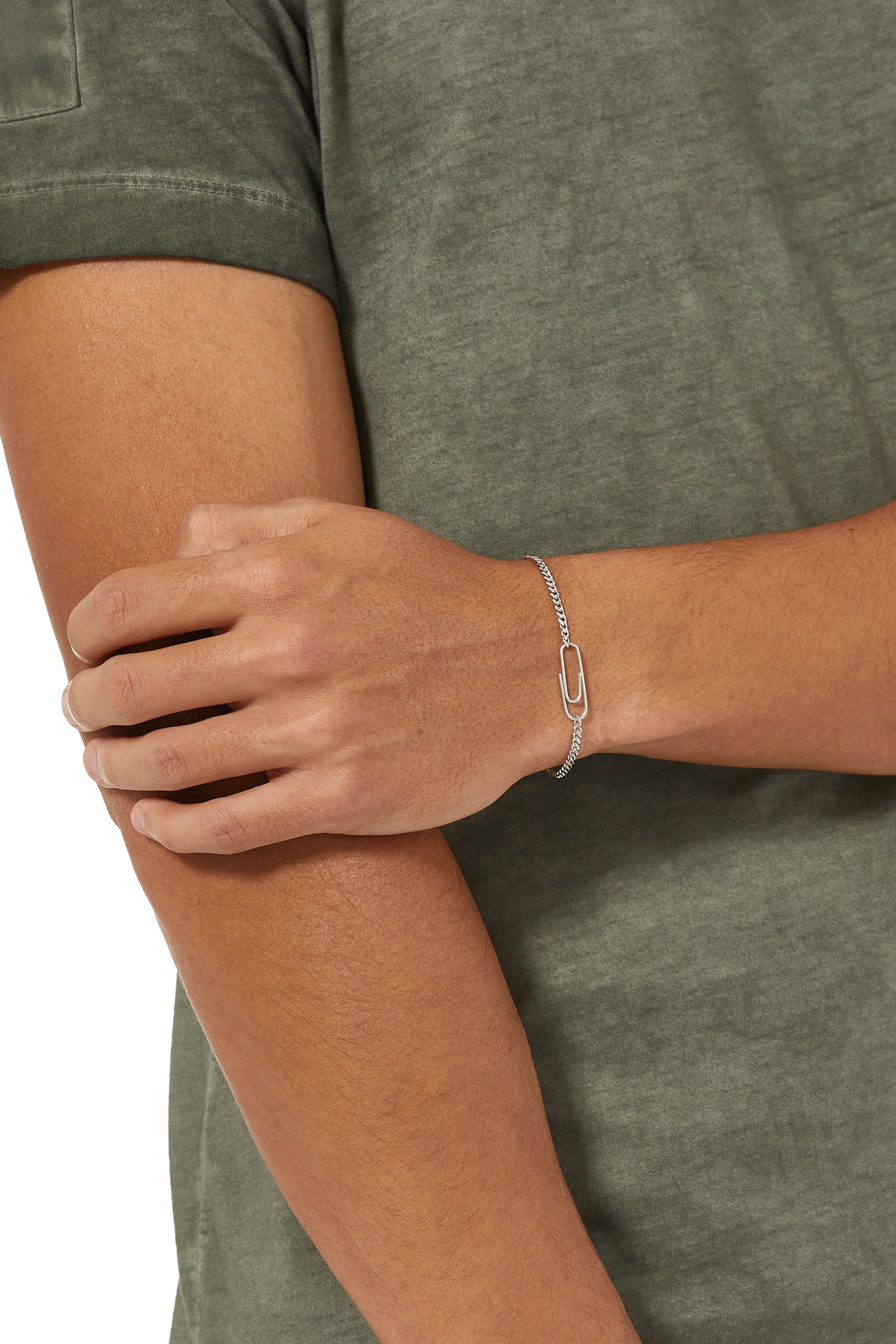 سوار بتصميم سلسلة كوبية ومشبك ورق