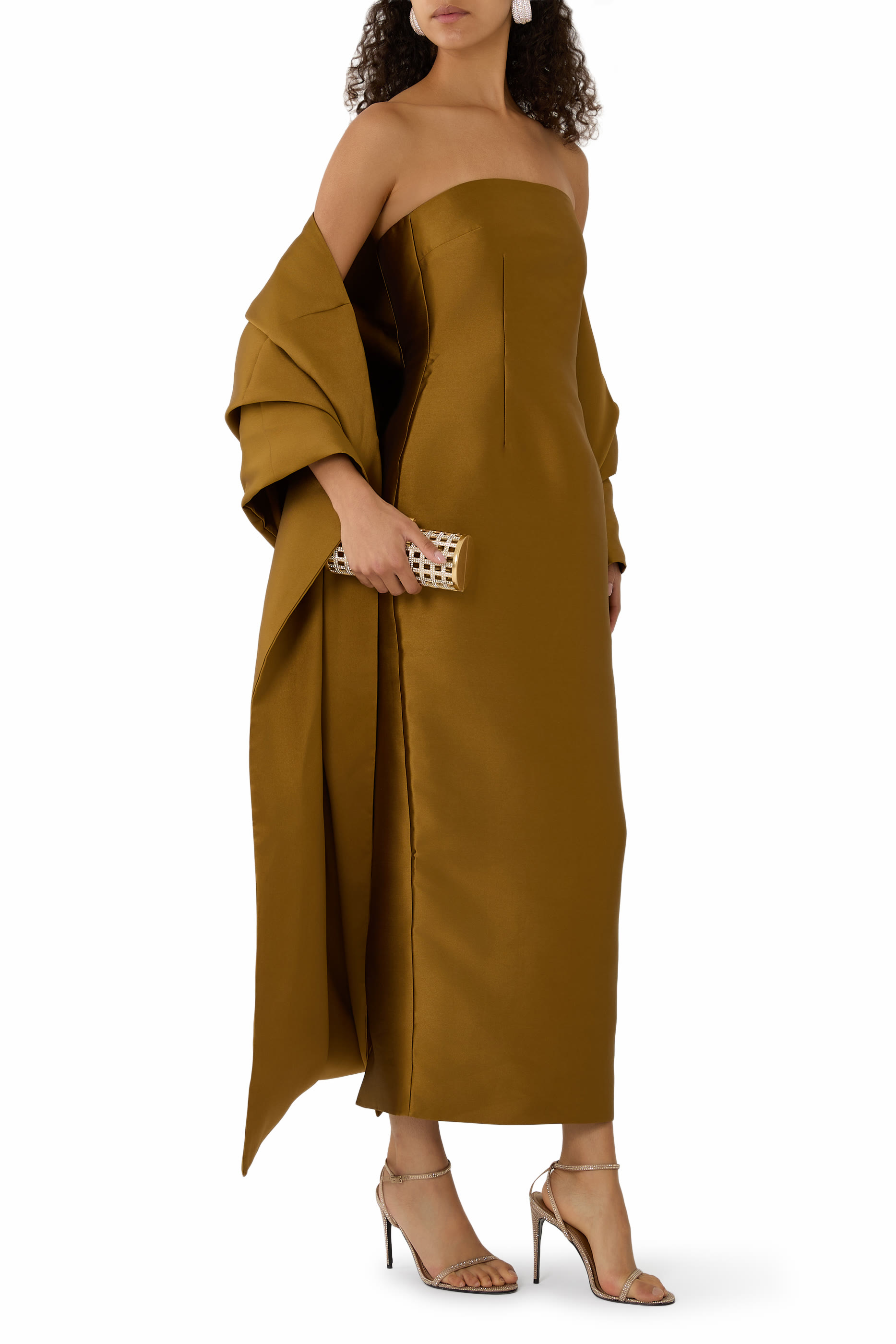 فستان رينيه بطول الكاحل بشال