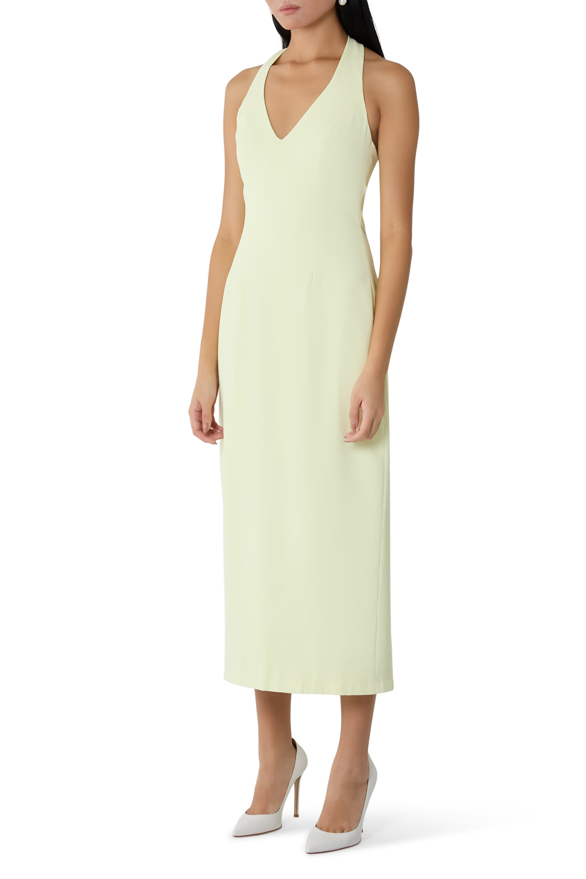 فستان التميت ميوز متوسط الطول بياقة V