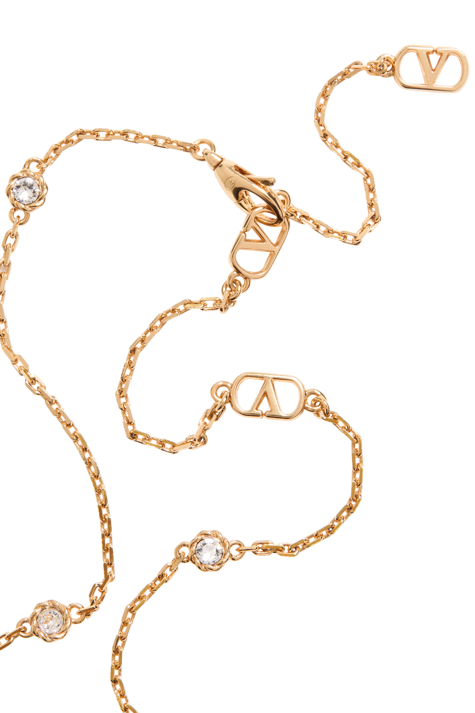 قلادة بحلية بتصميم كرز مرصعة بكريستال سواروفسكي، معدن