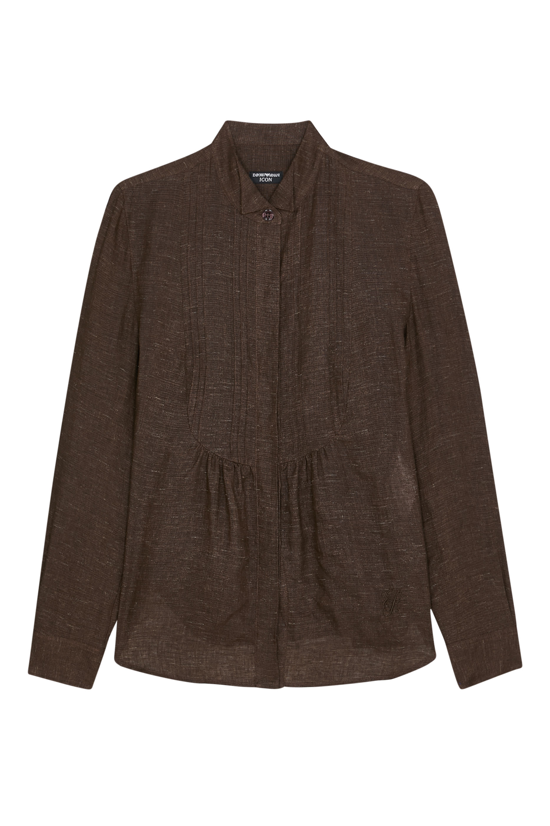  Icon Linen Chambray Shirt with Plastron