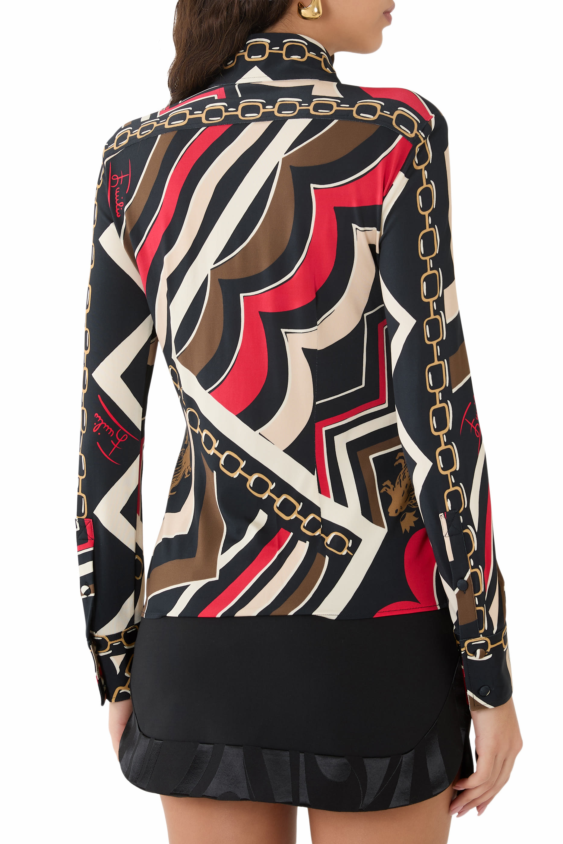 قميص بنقشة ستان جيرسيه