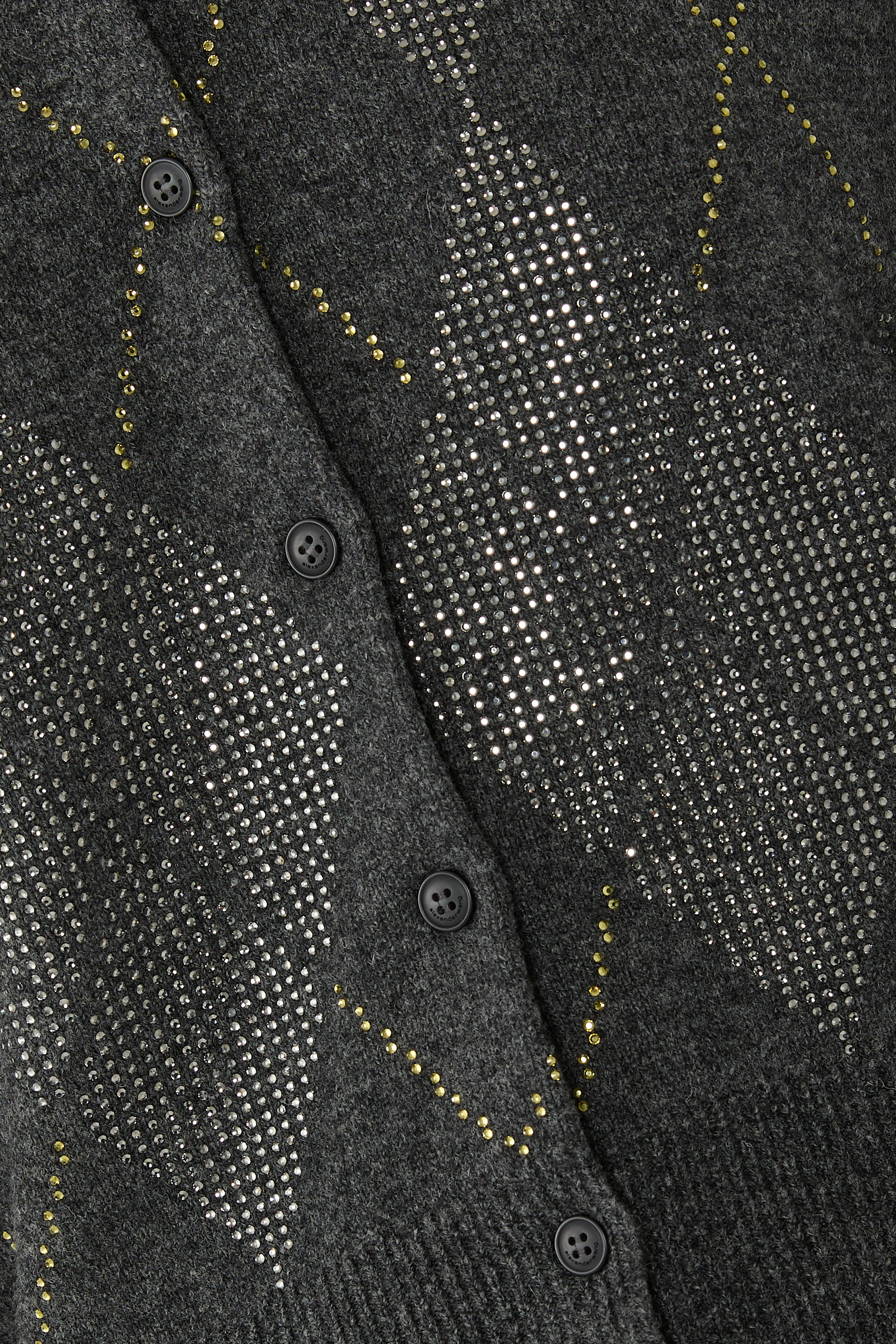 كارديغان بقصة قصيرة مرصع بكريستال مثبت حراريا