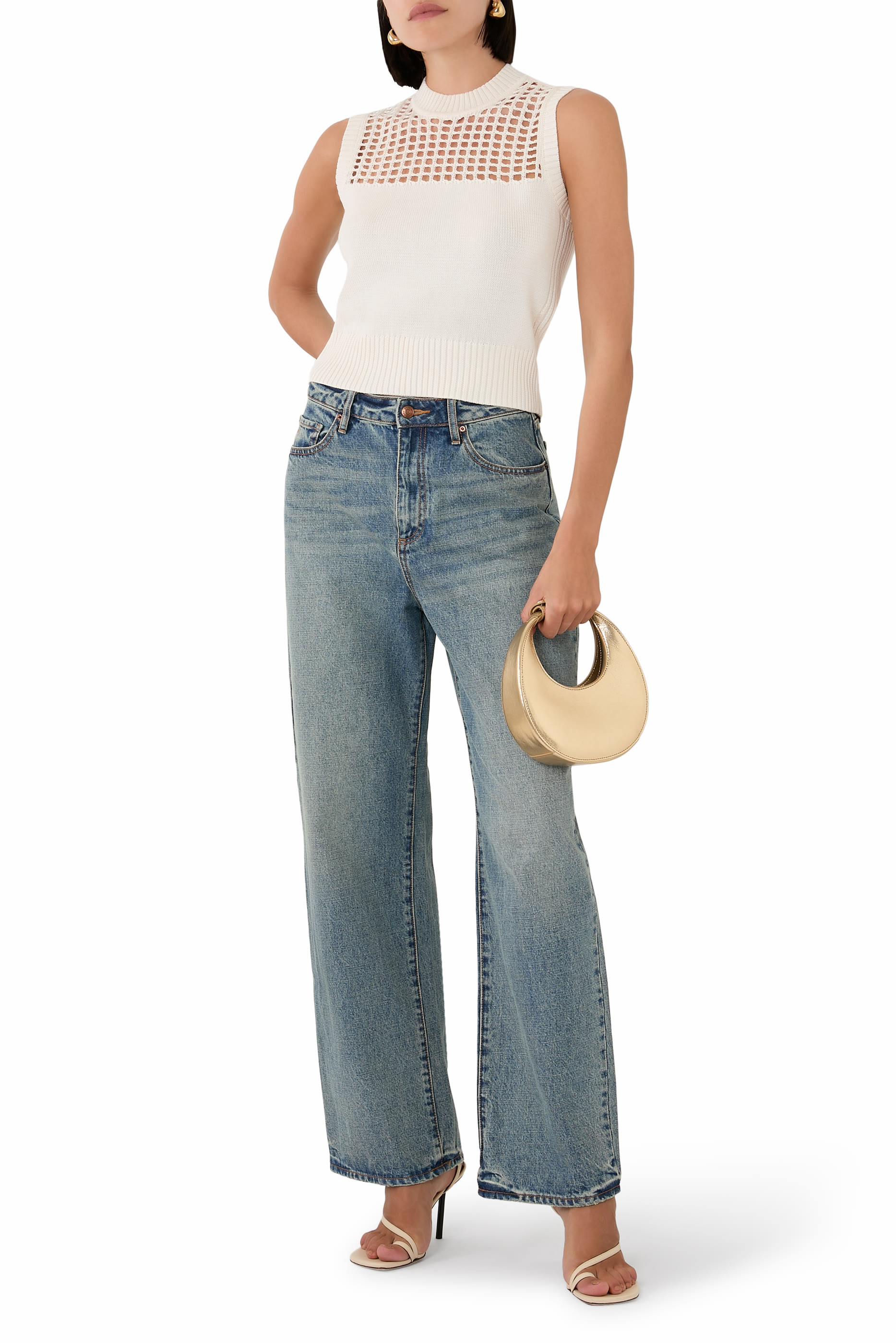 بنطال بخمسة جيوب وقصة مريحة دنيم