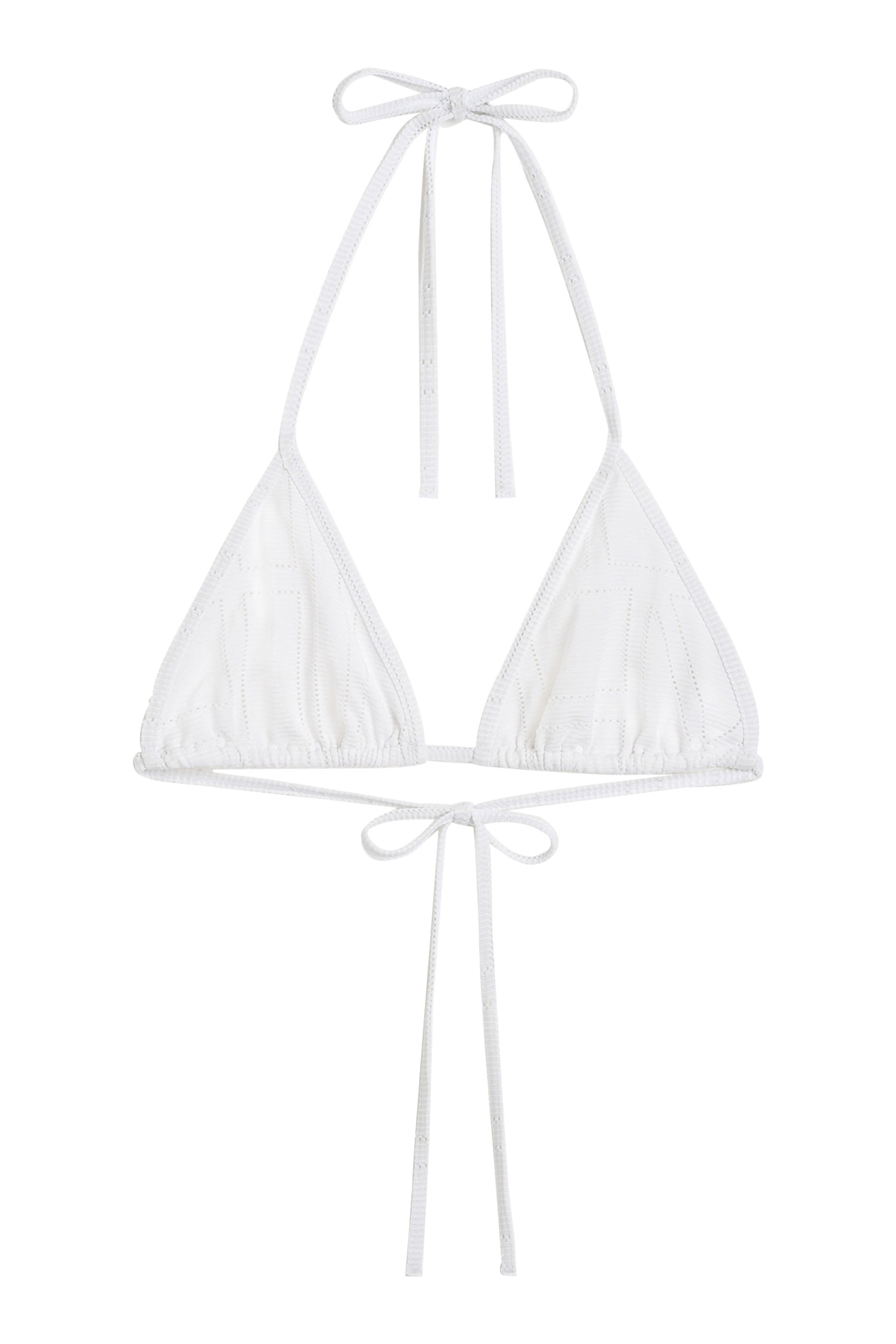 قطعة بيكيني علوية بوانتيل مزينة بحروف شعار الماركة