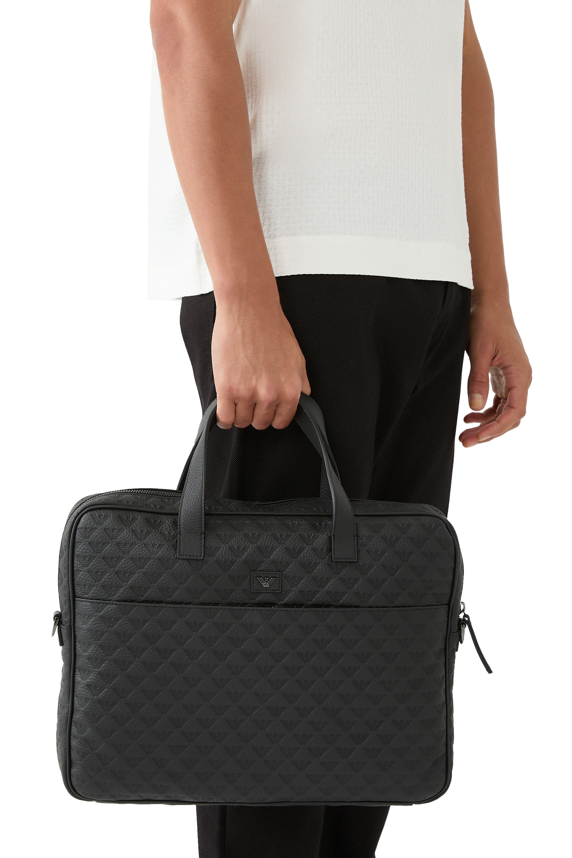 حقيبة عمل بنقشة شعار النسر