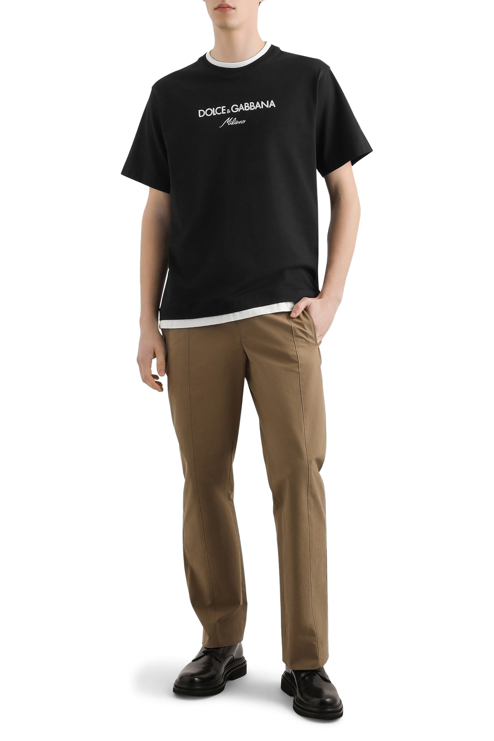 تيشيرت مطرز بشعار الماركة قطن