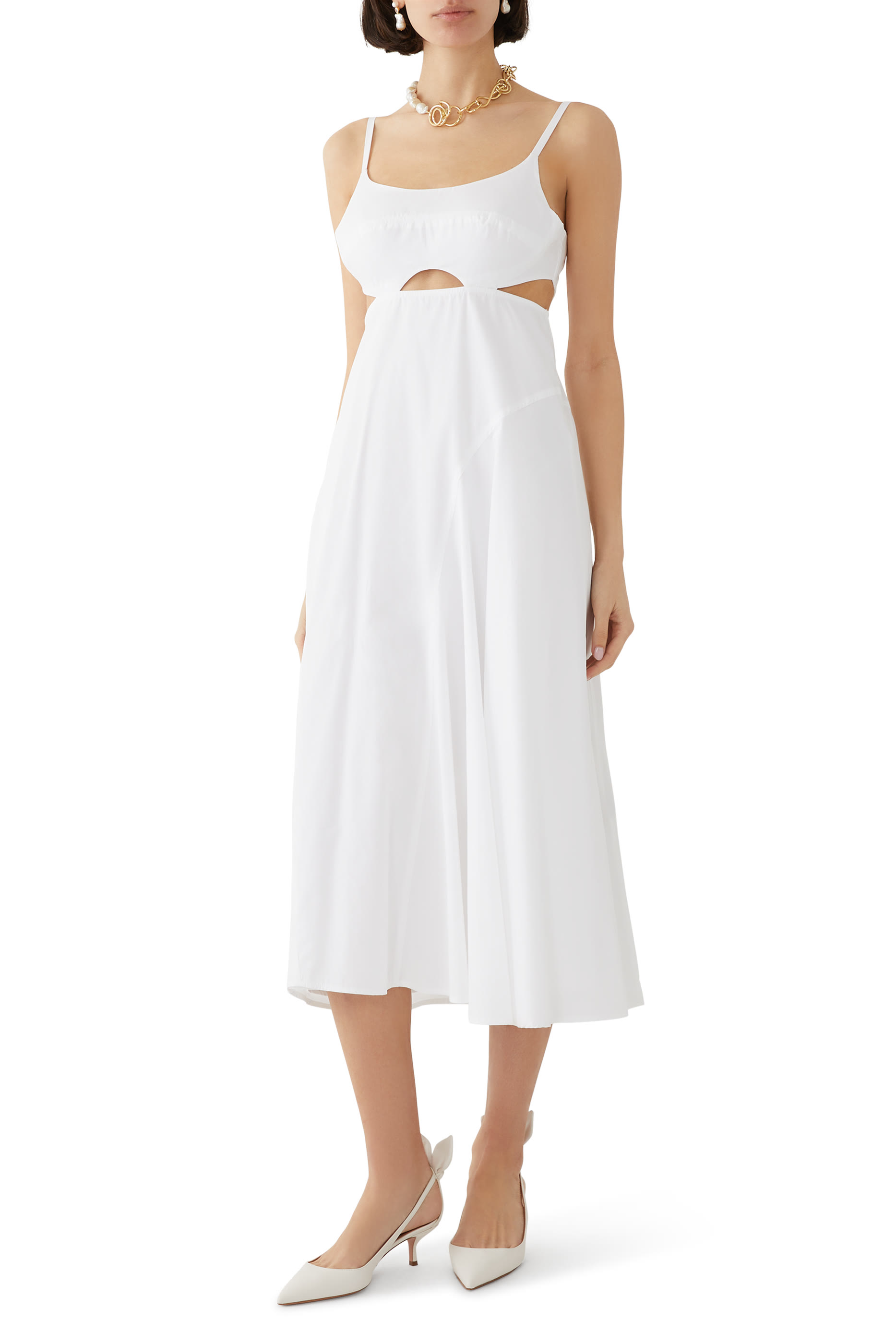 فستان كامي متوسط الطول