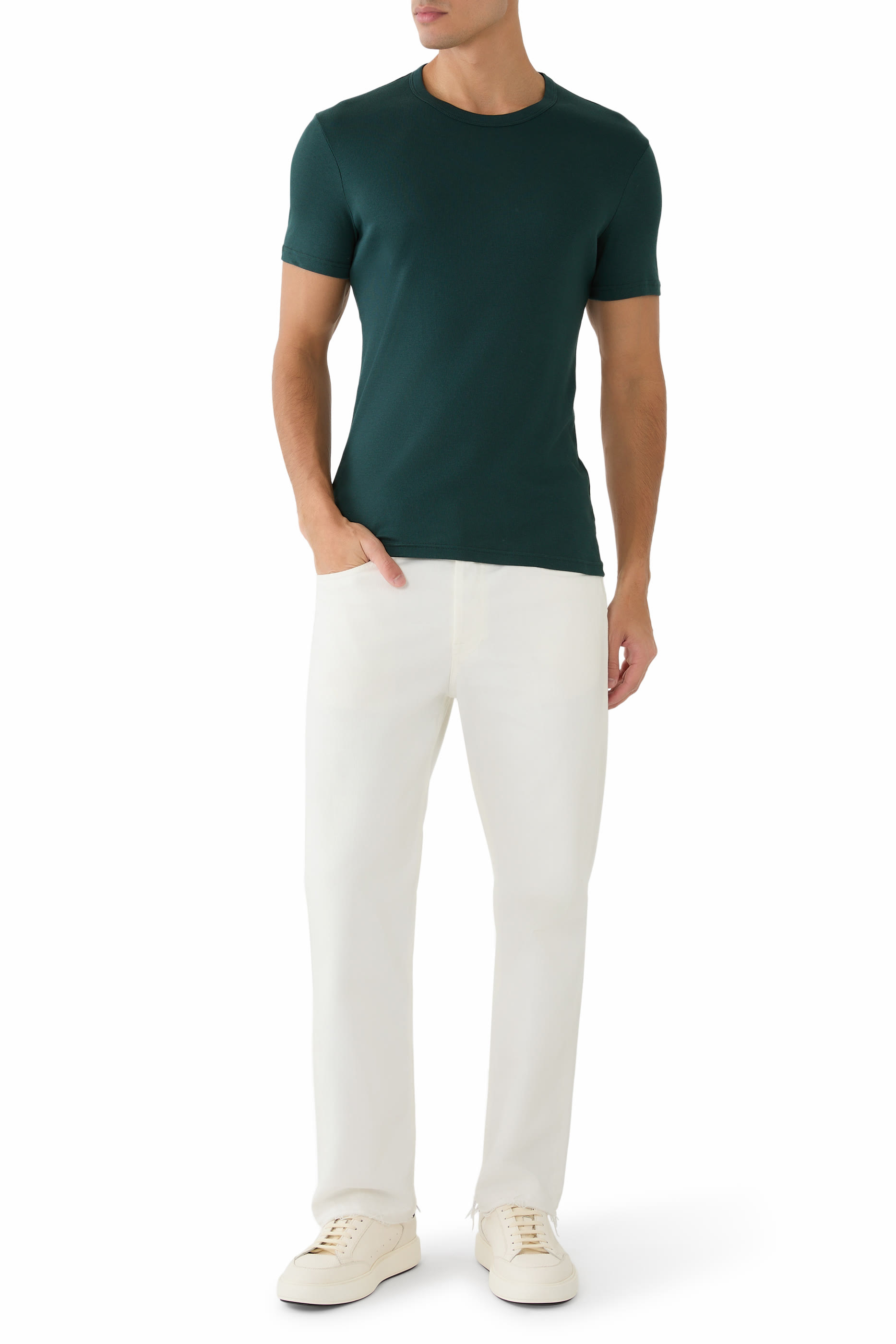 تيشيرت بتصميم مضلع قطن مودال