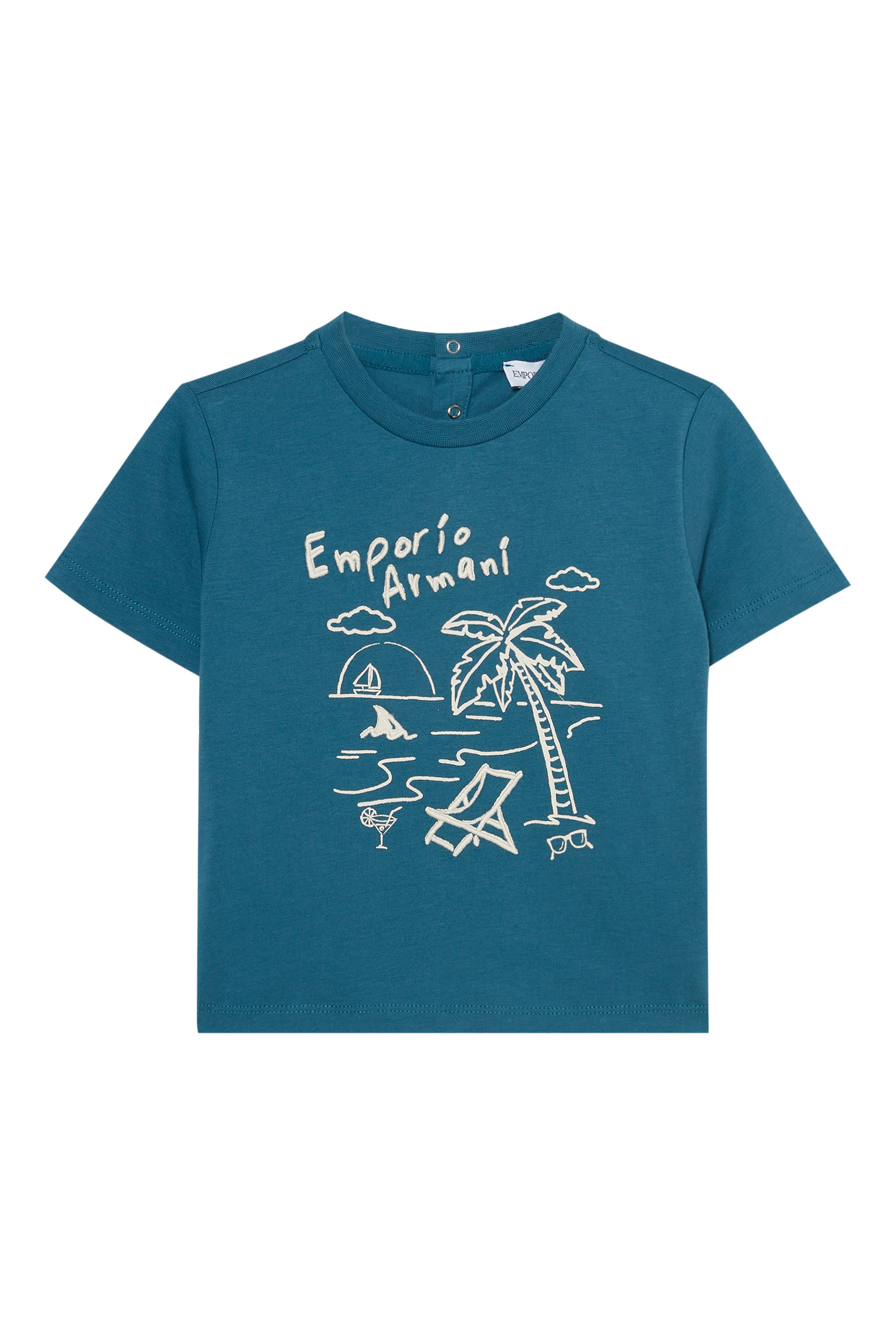 تيشيرت بطبعة شاطئ للأطفال 