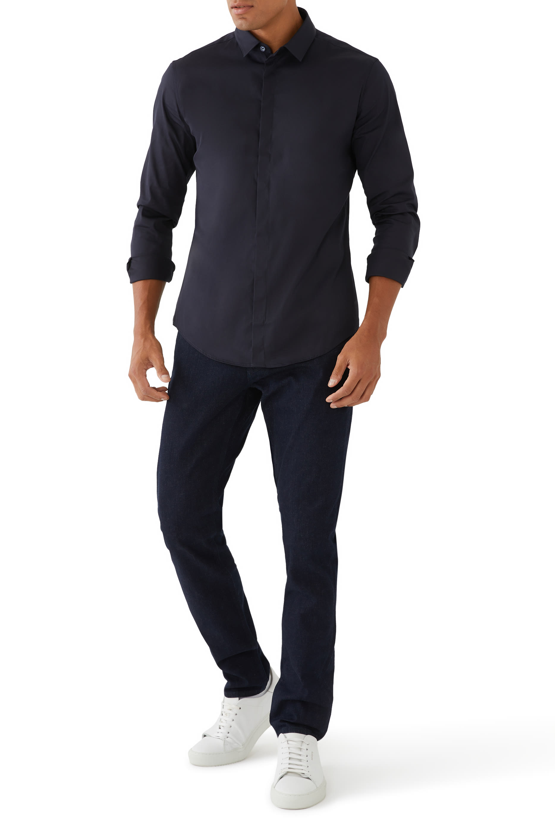 قميص كلاسيك قطن بصف أزرار