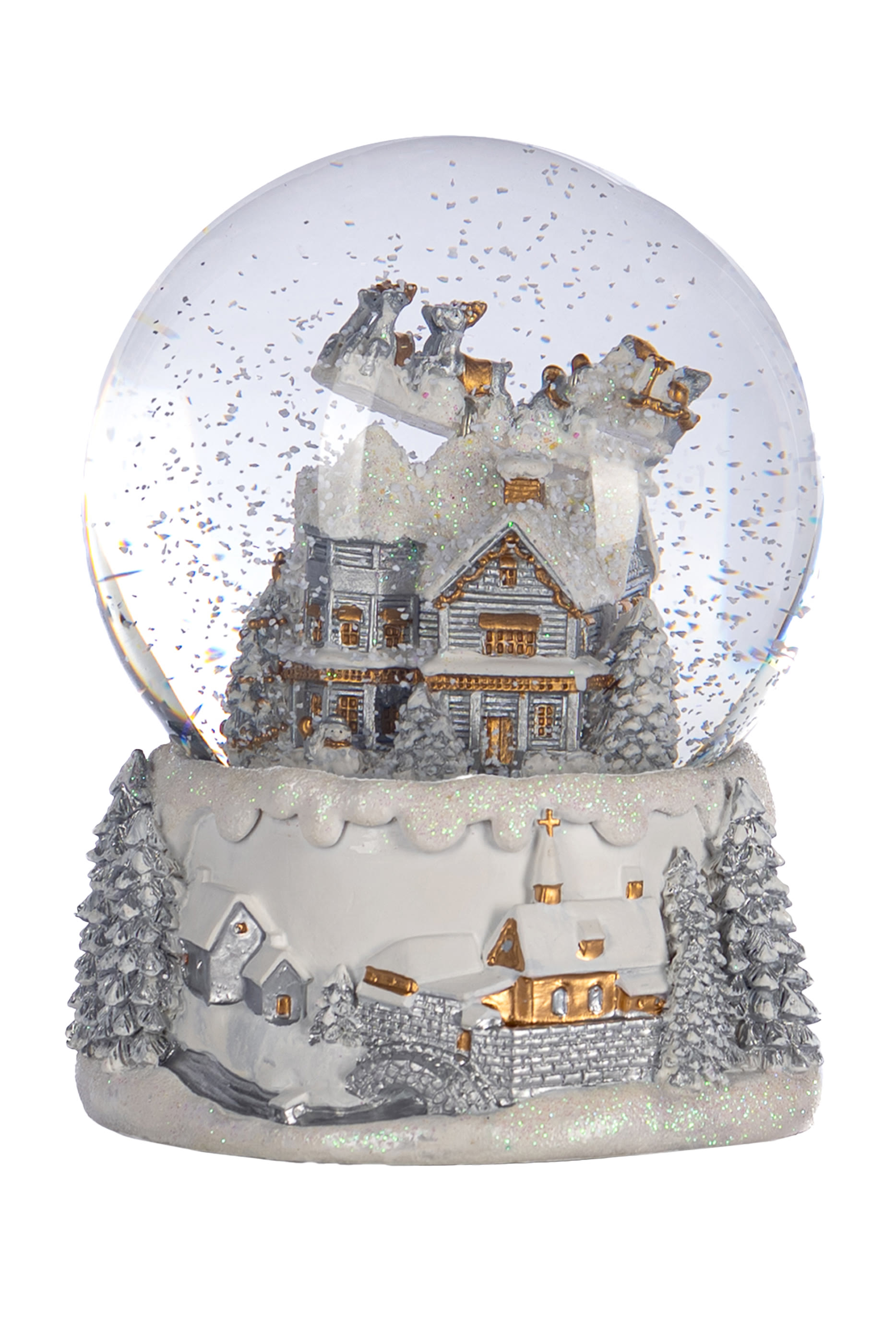 زينة كرة ثلجية موسيقية مع منزل