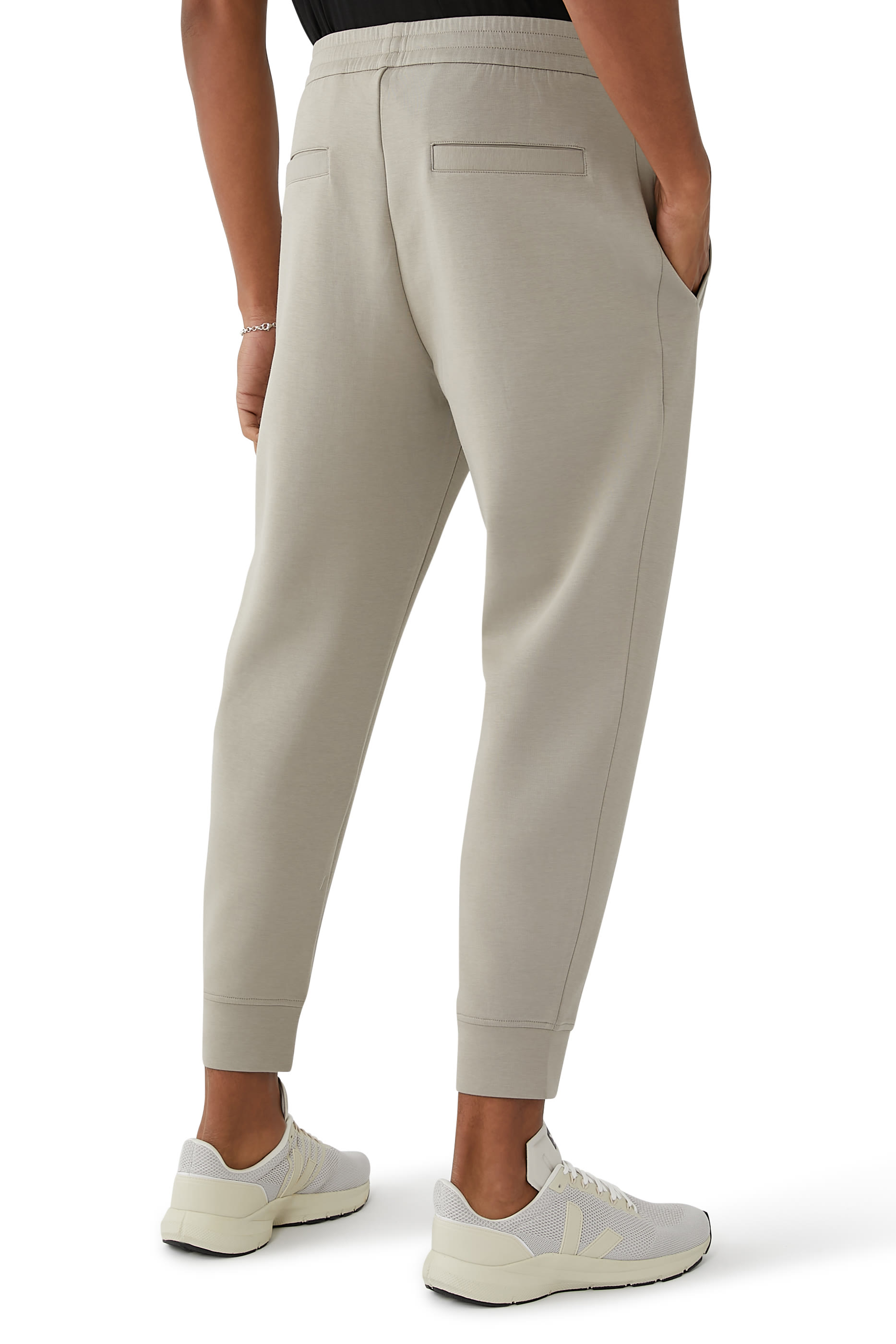 بنطال رياضي مطرز بشعار الماركة جيرسيه مزدوج