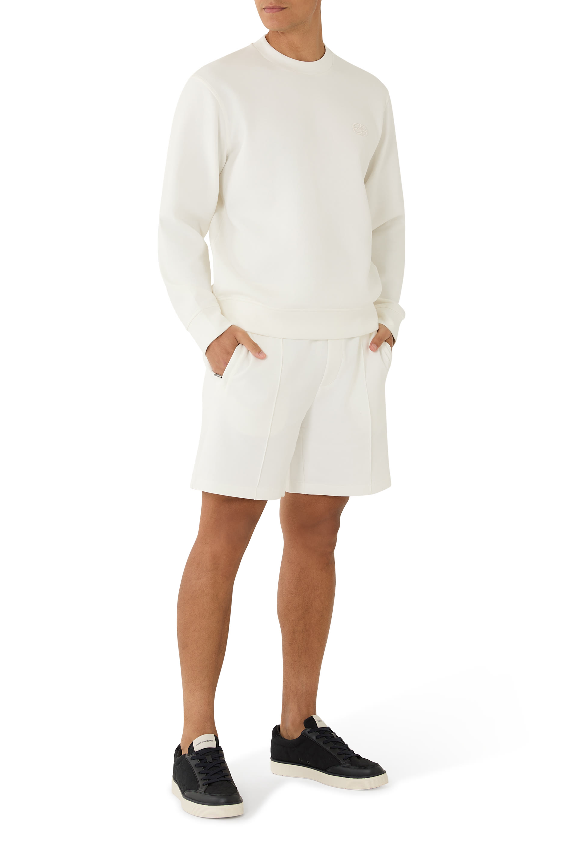 سويت شيرت بتطريز شعار الماركة جيرسيه مزدوج