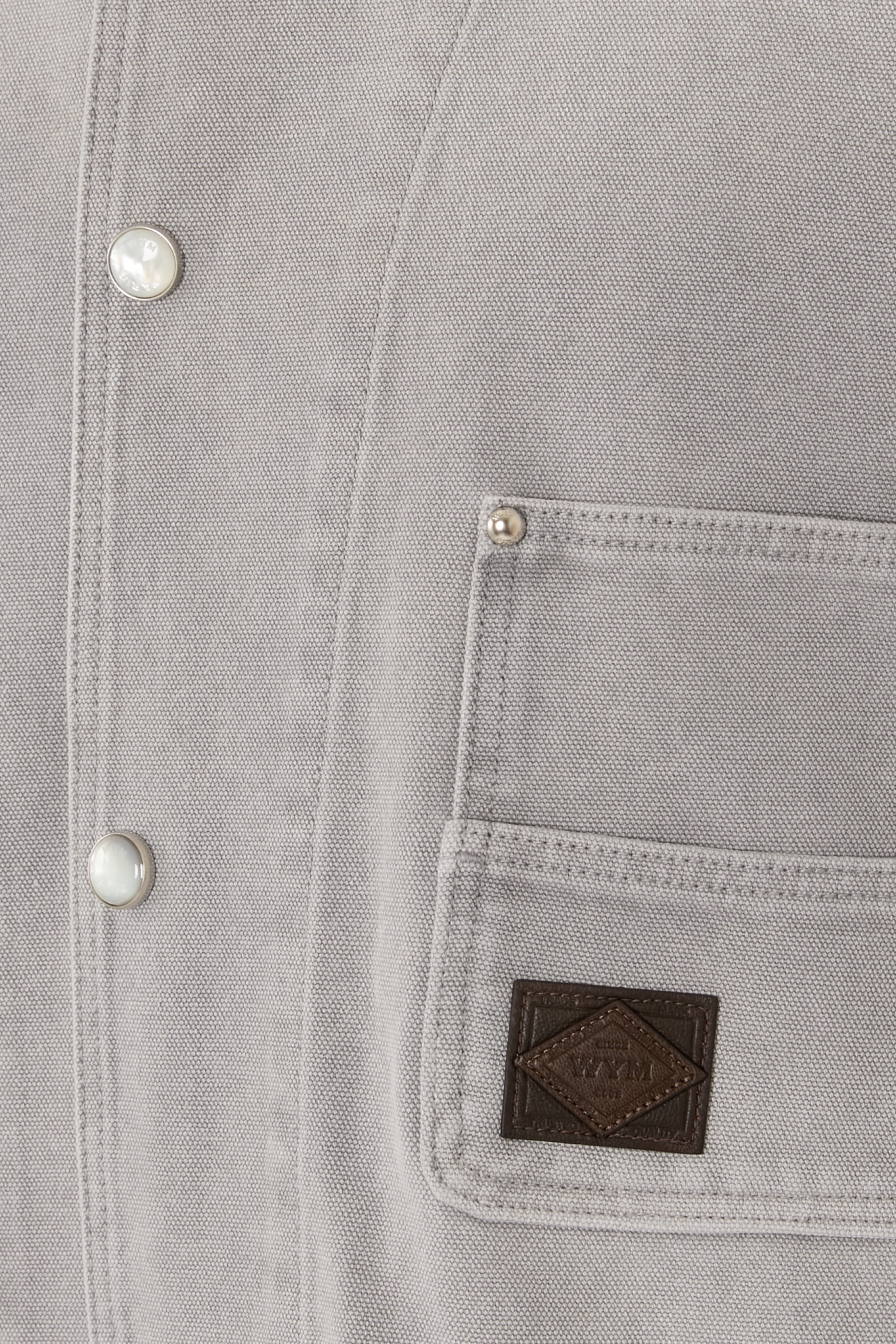 معطف جينز مصبوغ بياقة جلد