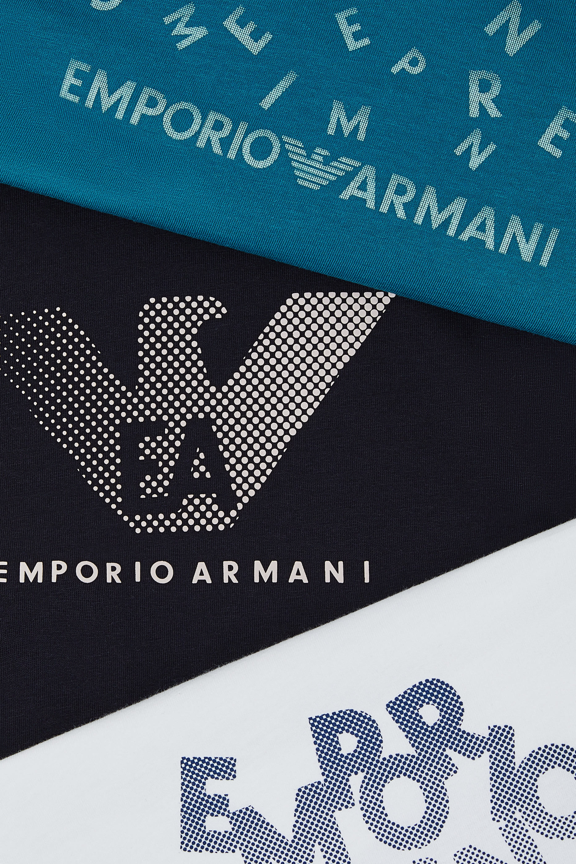 طقم تيشيرت بشعار الماركة للأطفال، 3 قطع