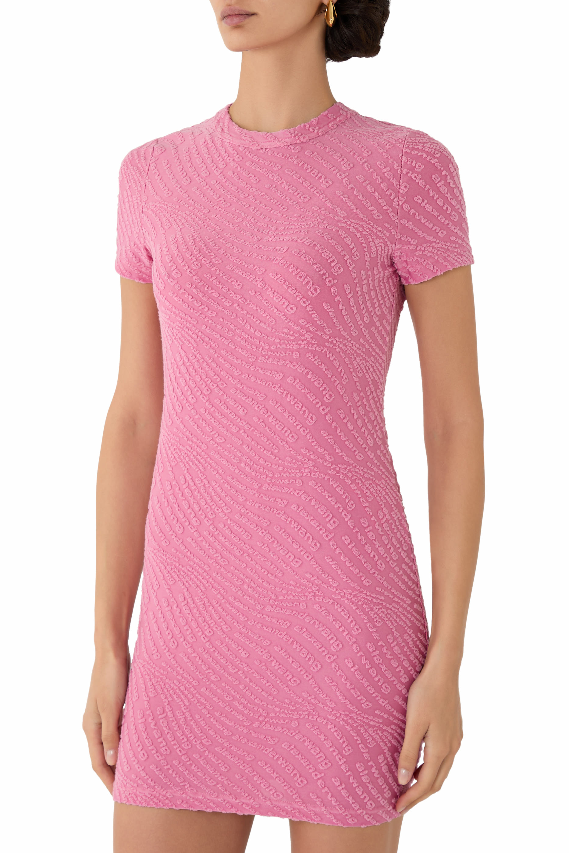 فستان قصير بشعار الماركة جاكار