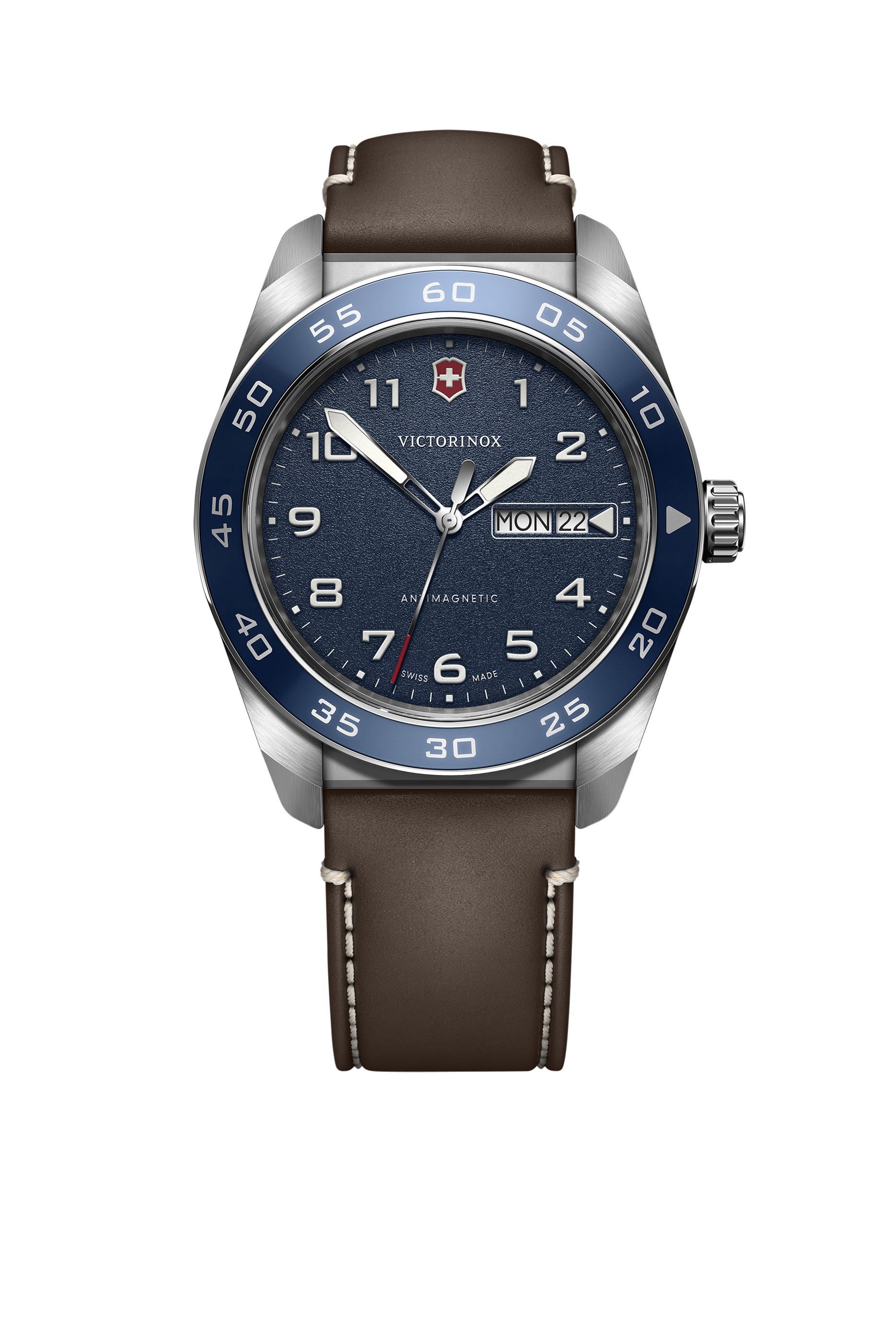 ساعة كرونوغراف سويس ارمي، ستانلس ستيل وجلد