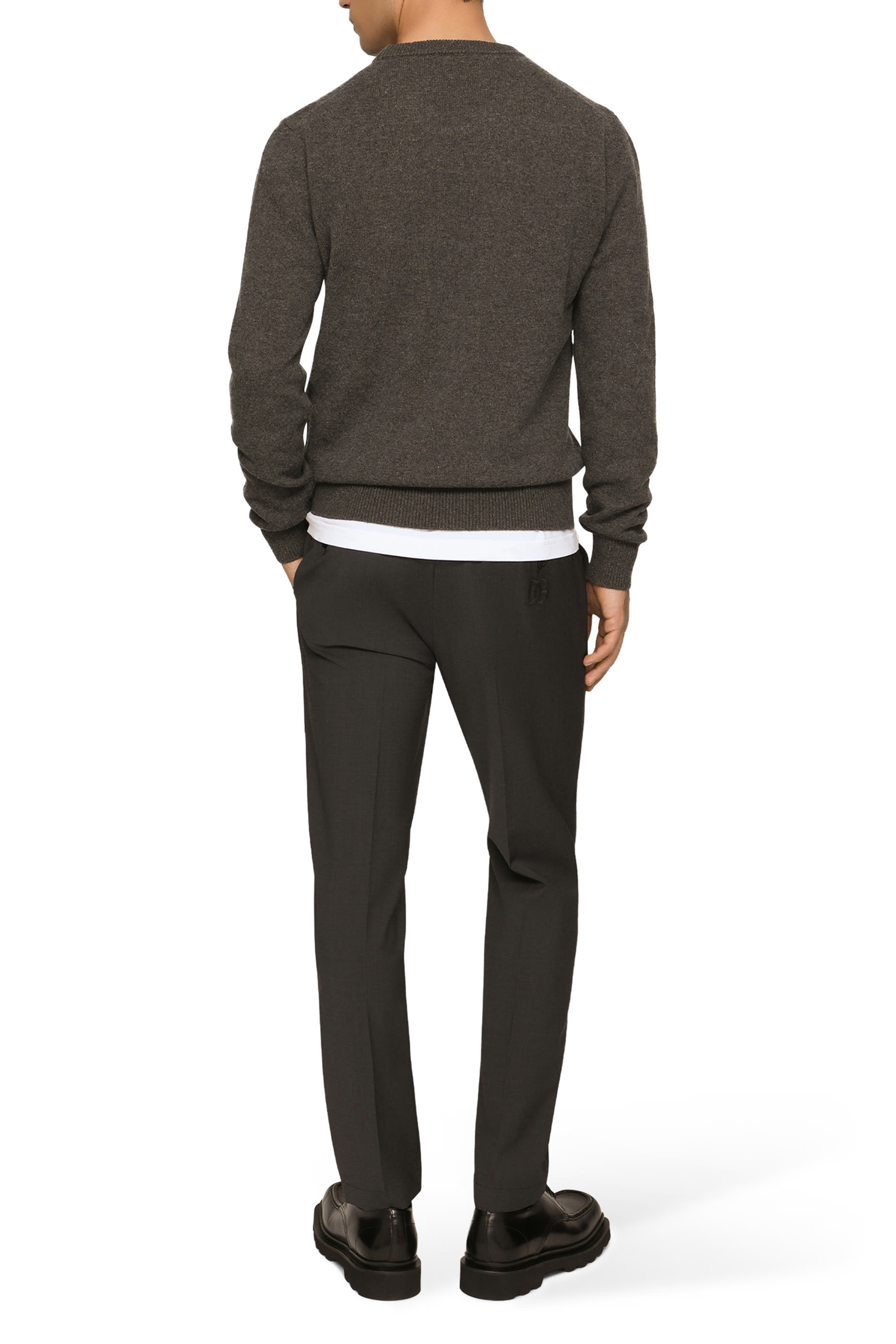 كنزة بياقة مستديرة صوف