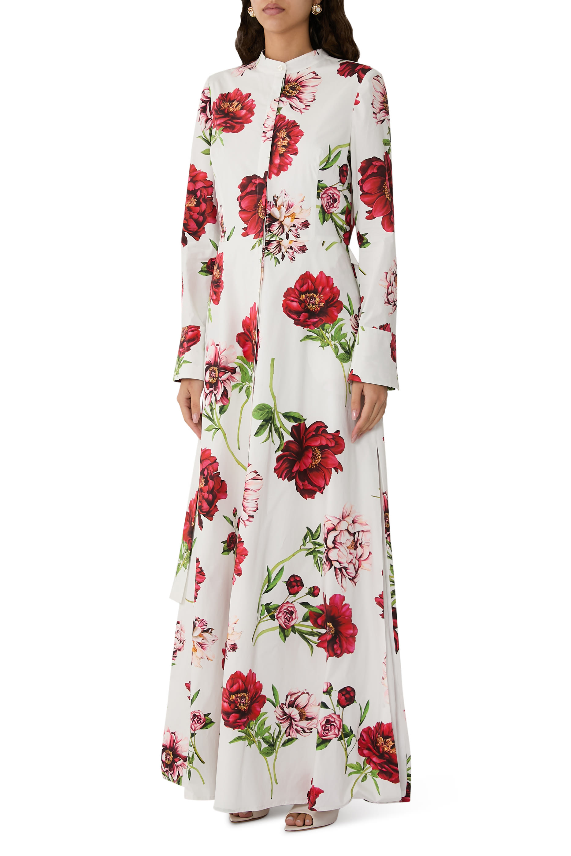 قفطان بنقشة زهور فاوانيا قطن بوبلين