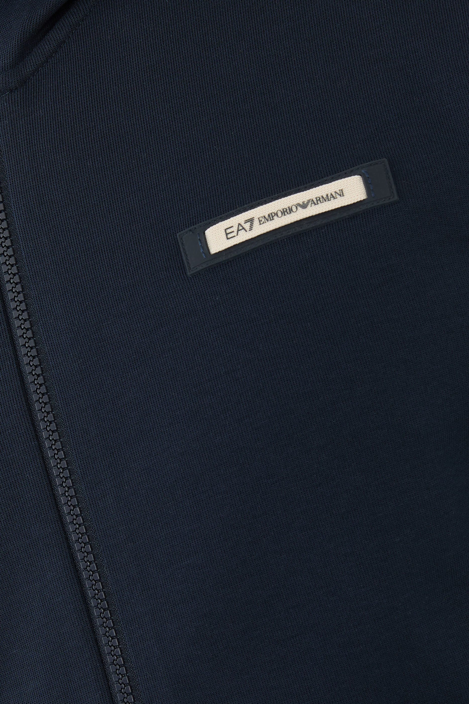 سويت شيرت بغطاء رأس وشعار الماركة قماش بنسيج متشابك