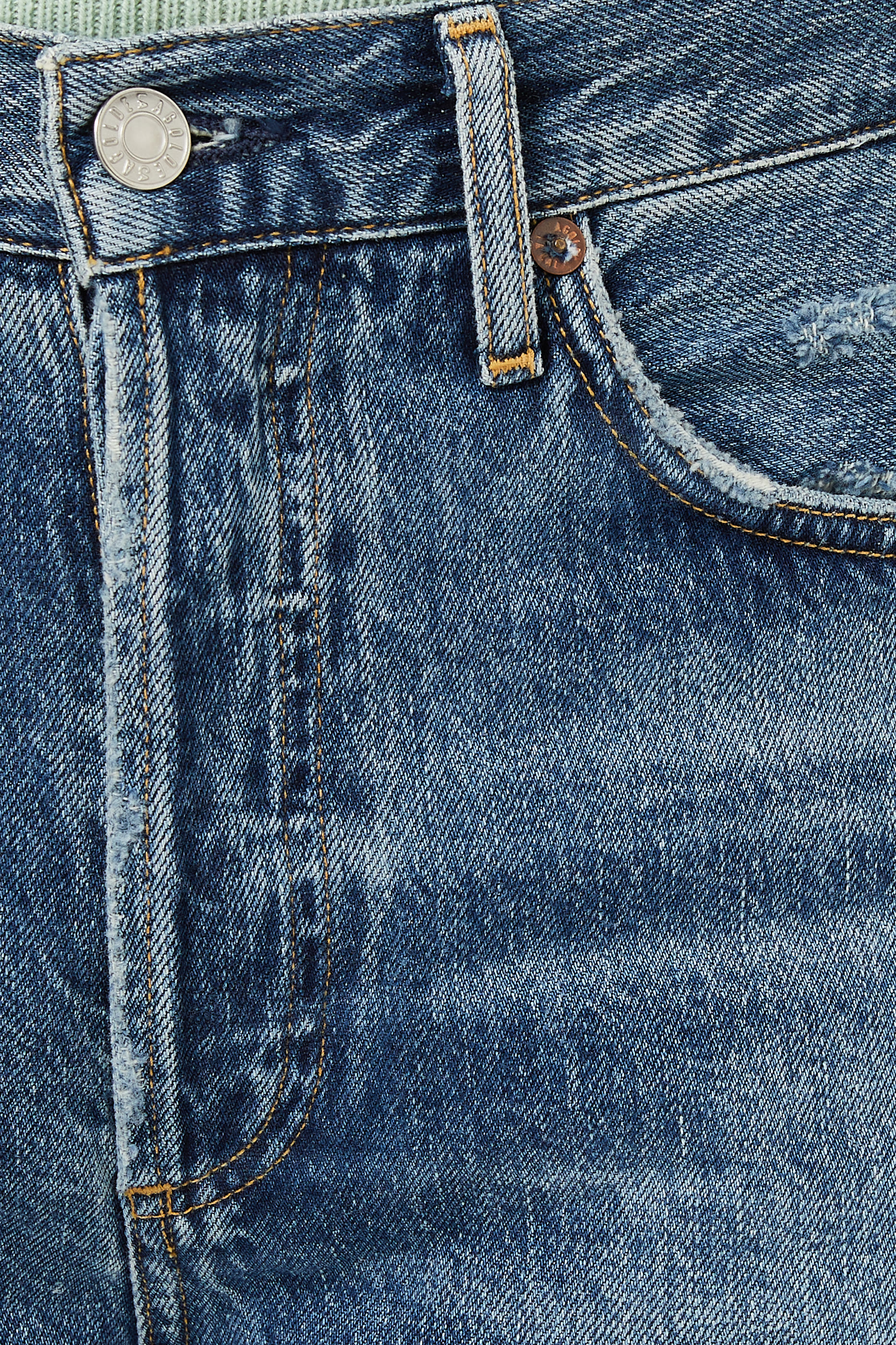 بنطال جينز رايلي بخصر مرتفع وقصة ساق مستقيمة قصيرة