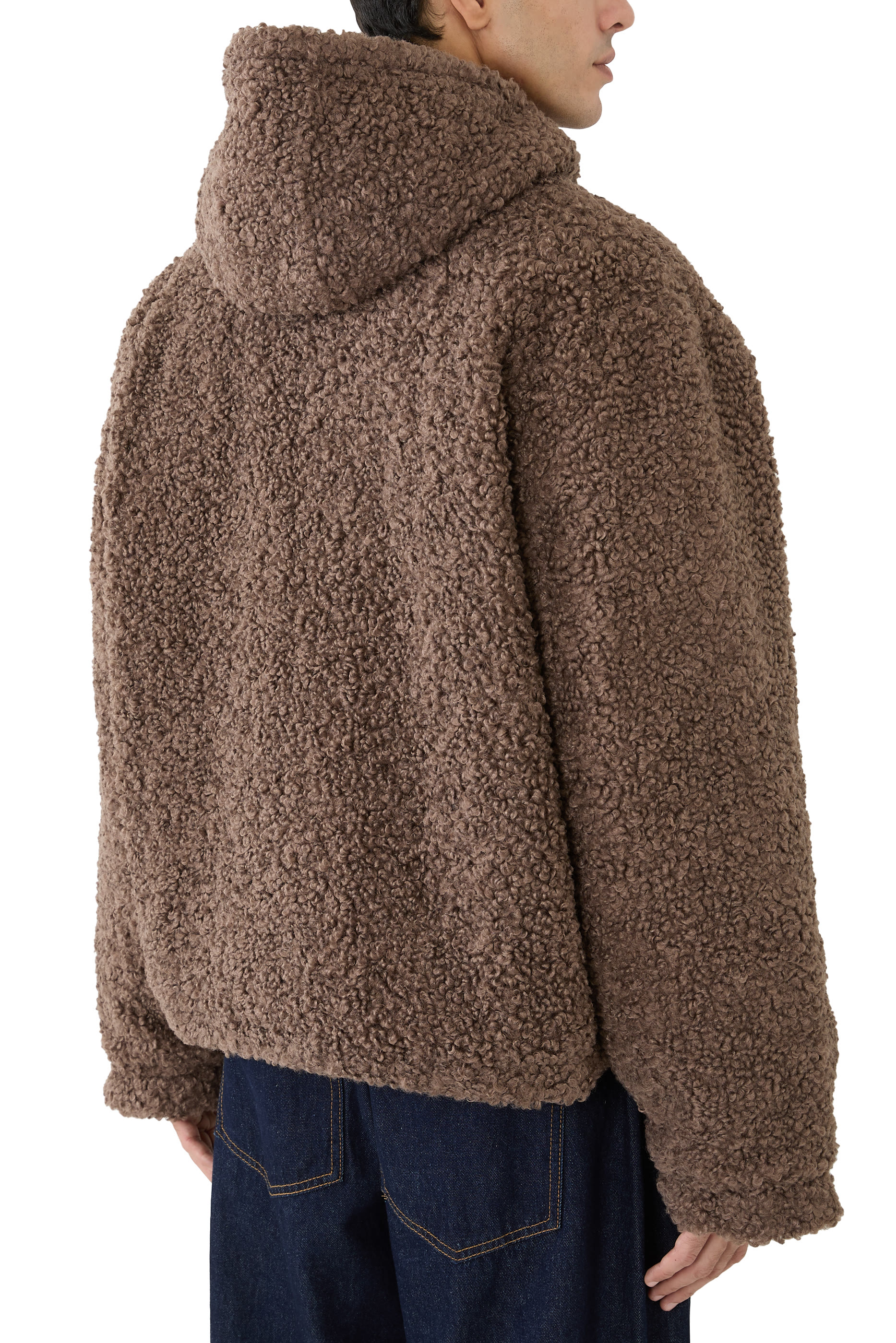 سويت شيرت بسحاب كامل وغطاء رأس صوف