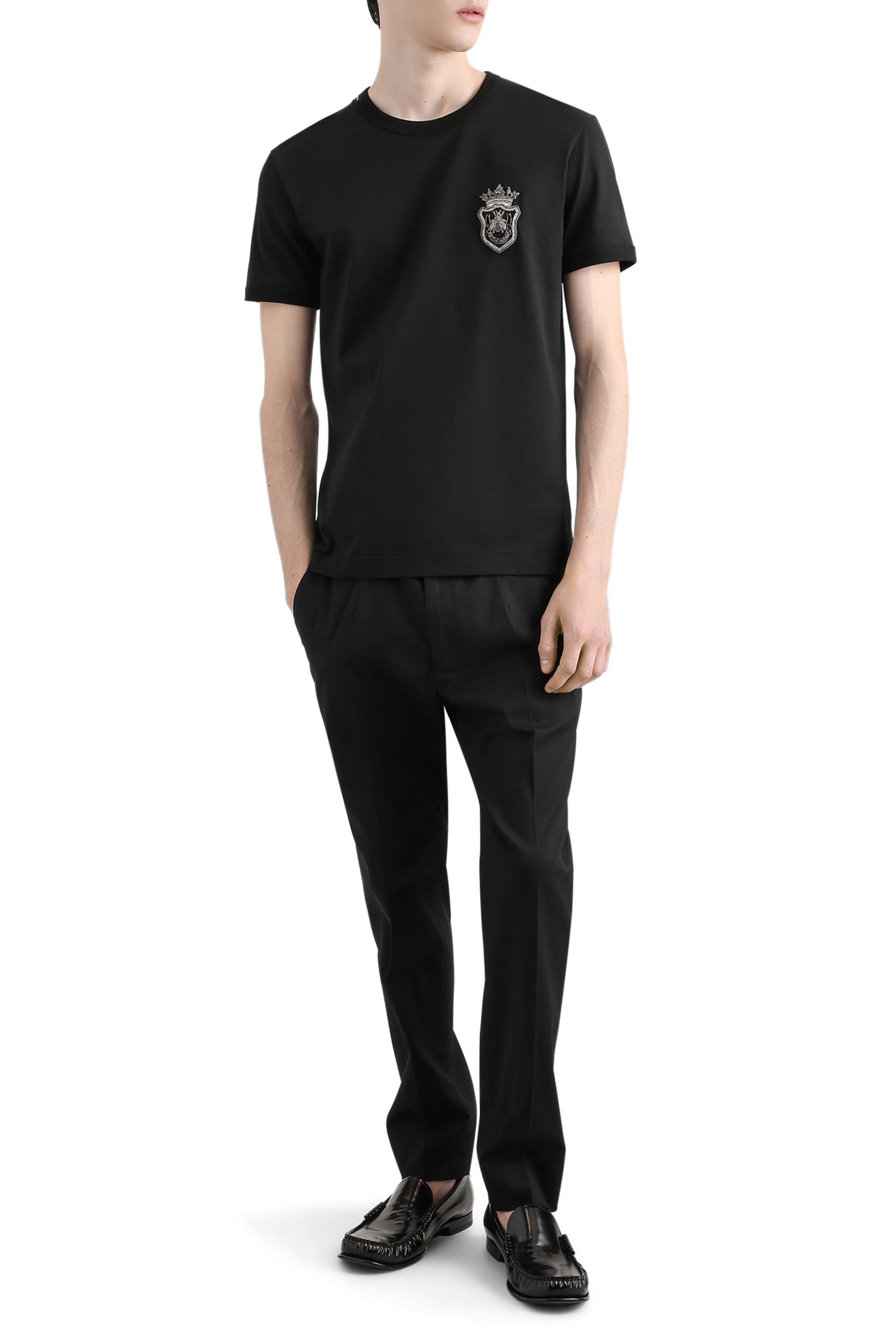 تيشيرت بشعار الماركة بتصميم دروع الفروسية قطن