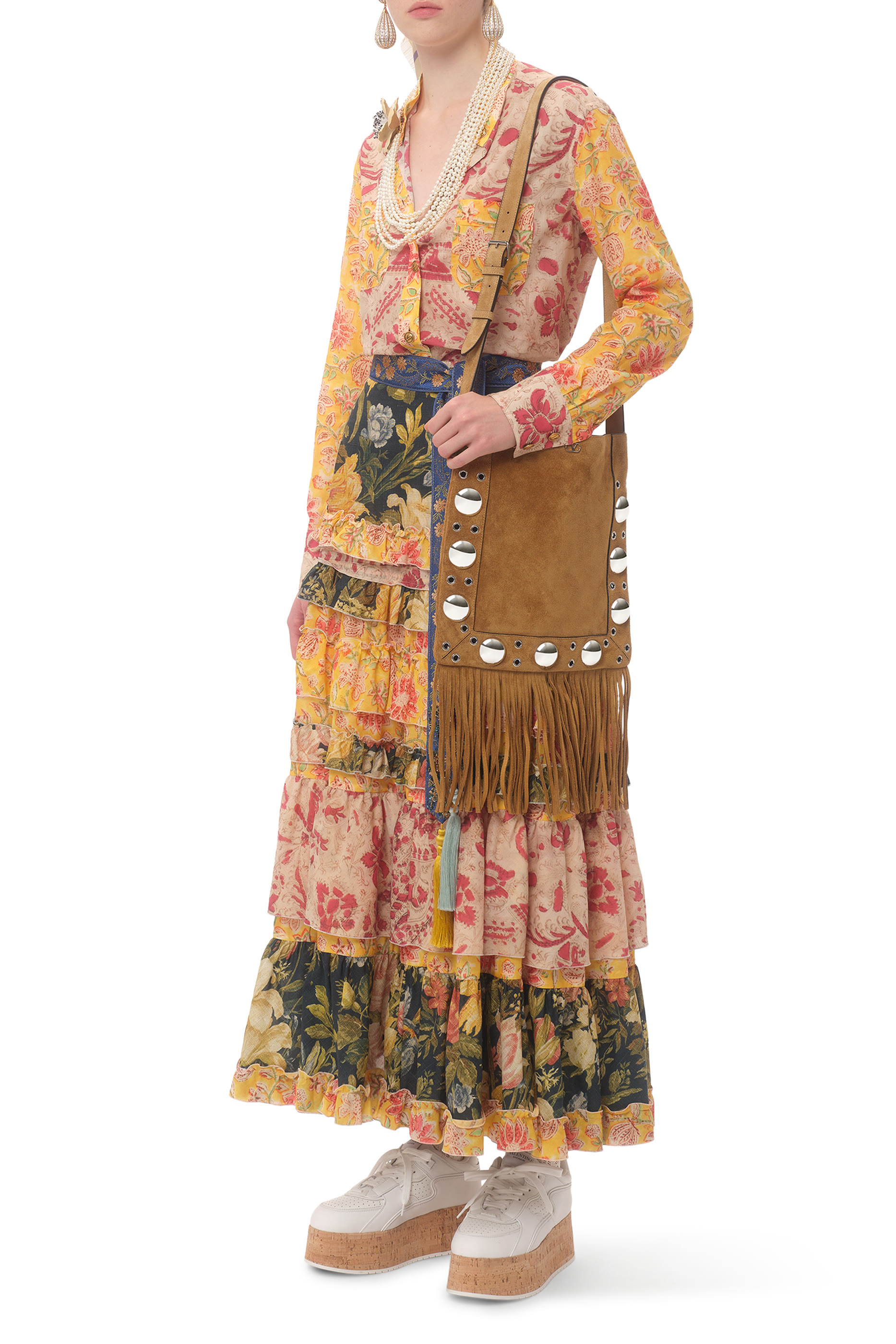 حقيبة كتف نيلكوت مزينة بشراشيب شمواه